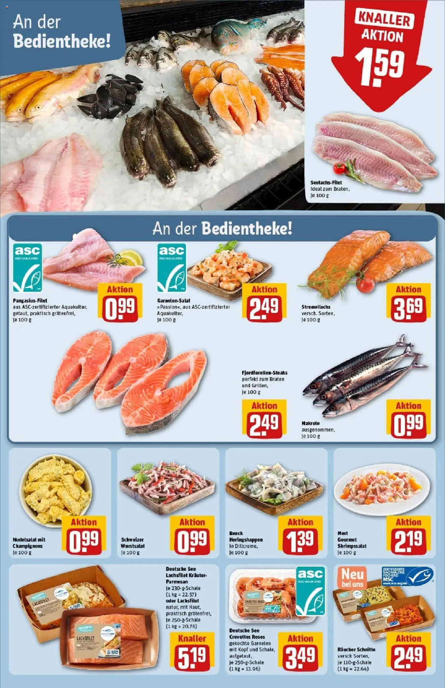 Rewe prospekt Mechernich / Kommern	 – gültig ab 26.10.2025 | Seite: 14 | Produkte: Garnelen, Champignons, Pasta, Steak
