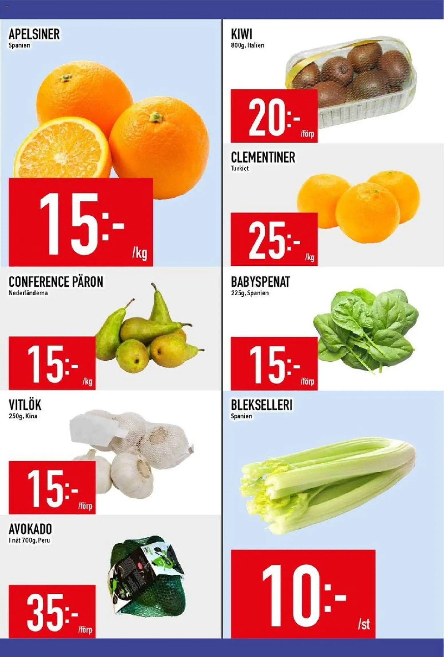Matdax reklamblad aktuell från 02.02.2026 | Sida: 13 | Produkter: Babyspenat, Vitlök, Apelsiner, Kiwi