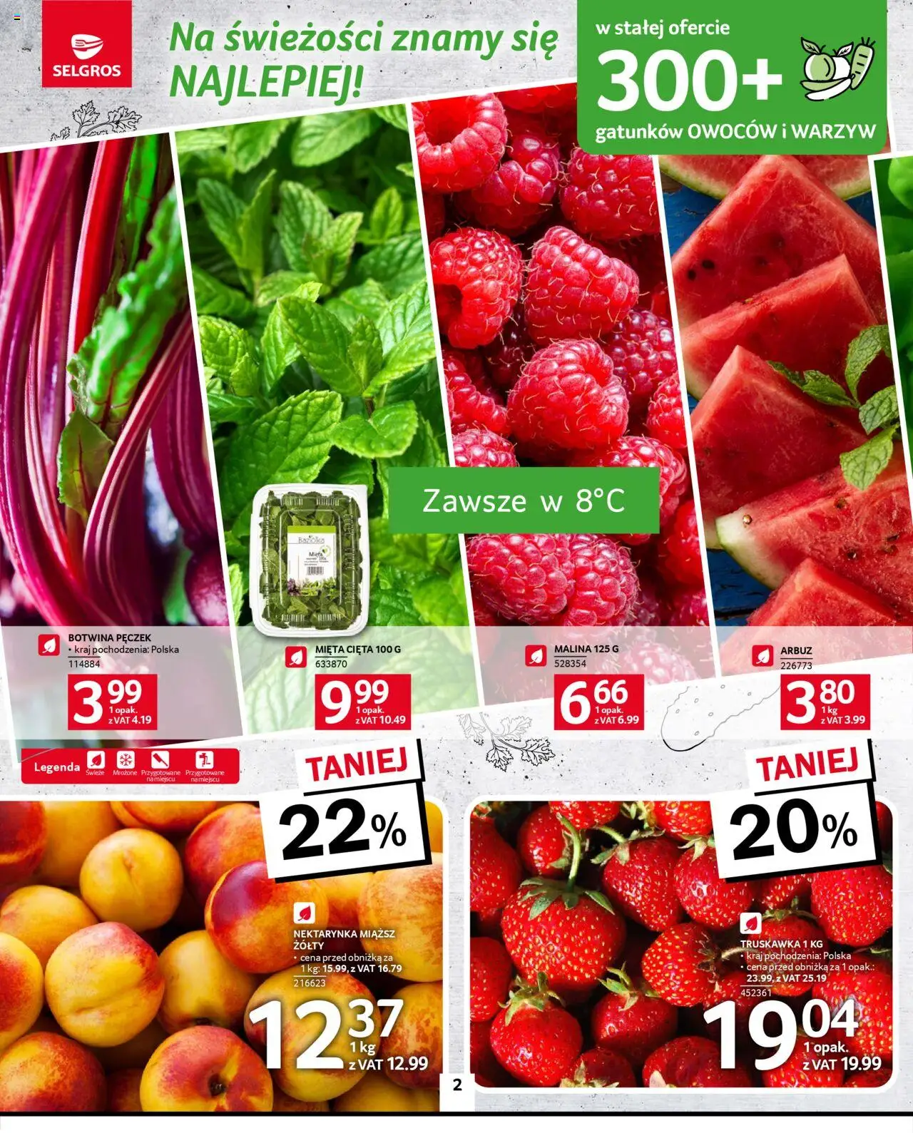 Selgros cash&carry Gazetka od 22.05.2025 | Strona: 2 | Produkty: Nektarynka, Arbuz, Malina, Mięta