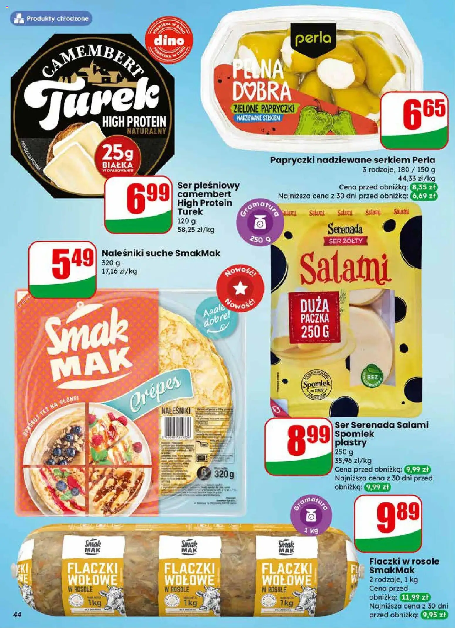Dino Gazetka od 25.02.2026 | Strona: 44 | Produkty: Ser pleśniowy, Camembert, Ser, Naleśniki