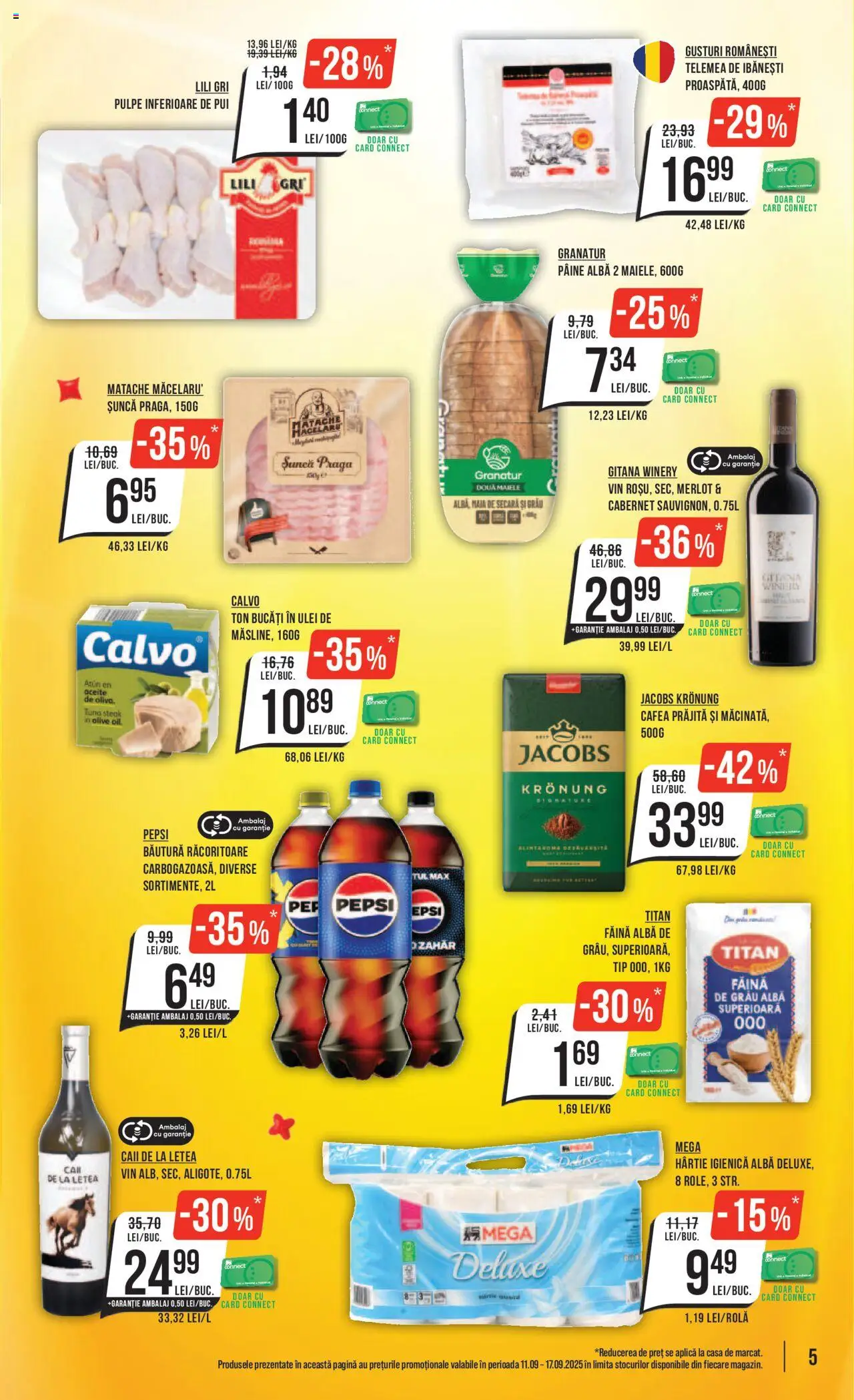 Noul catalog Mega Image – valabil de la 11.09.2025 | Pagină: 5 | Produse: Köpek çiti, Ulei, Pâine, Zahăr
