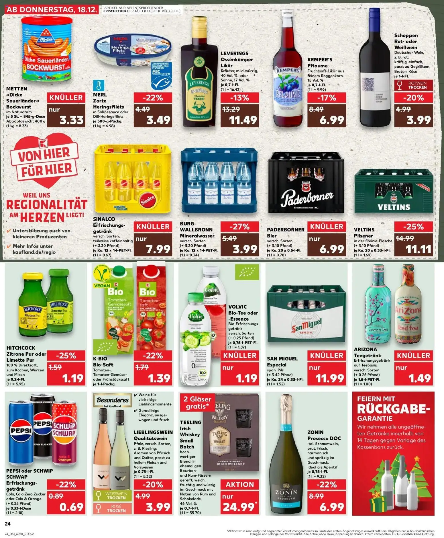 Kaufland prospekt Olpe	 – gültig ab 22.12.2025 | Seite: 24 | Produkte: Käse, Mineralwasser, Zitrone, Fleisch