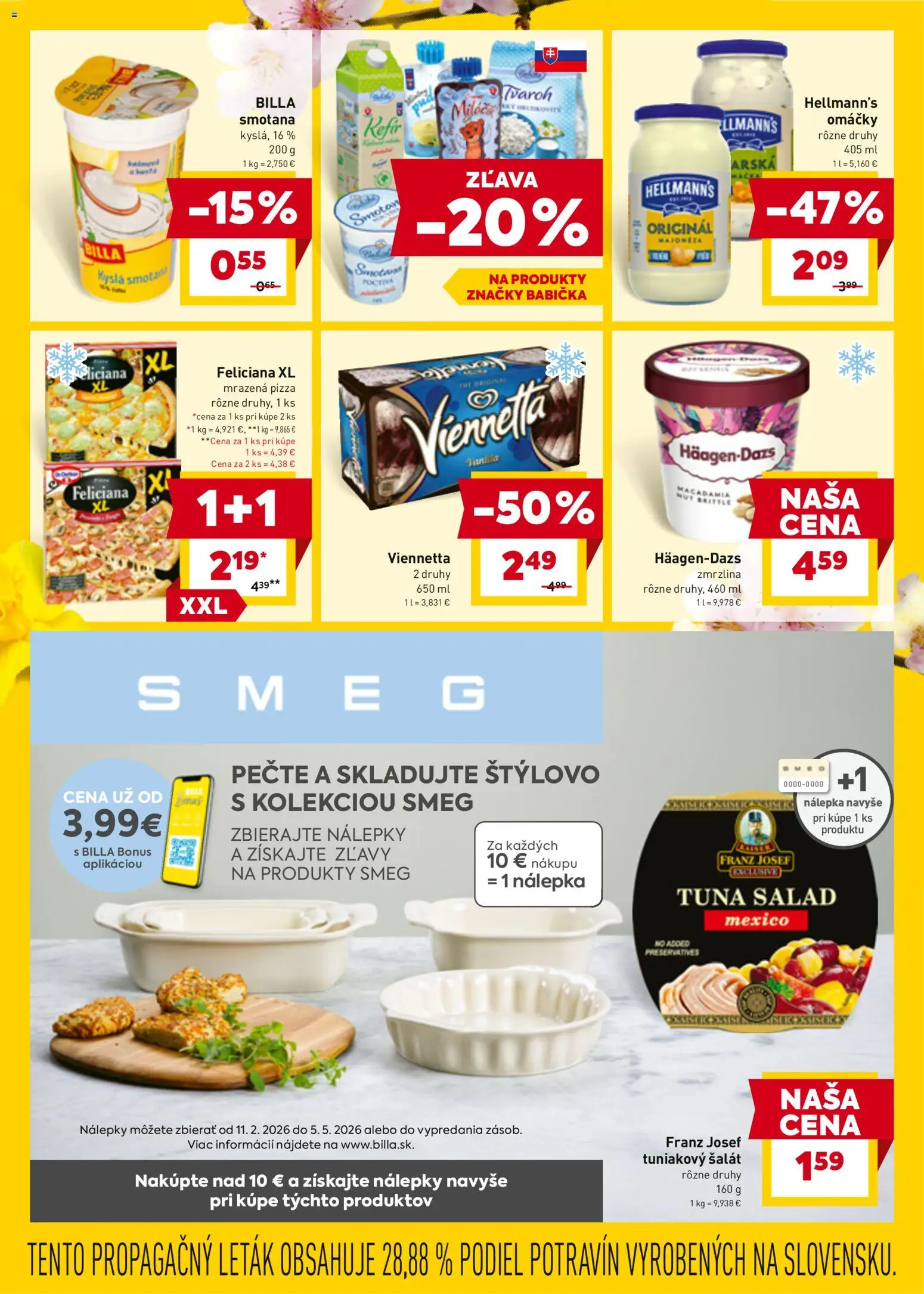 Nové Billa akcie – leták je platný od 11.03.2026 | Strana: 13 | Produkty: Pizza, Smotana, Tvaroh, Šalát