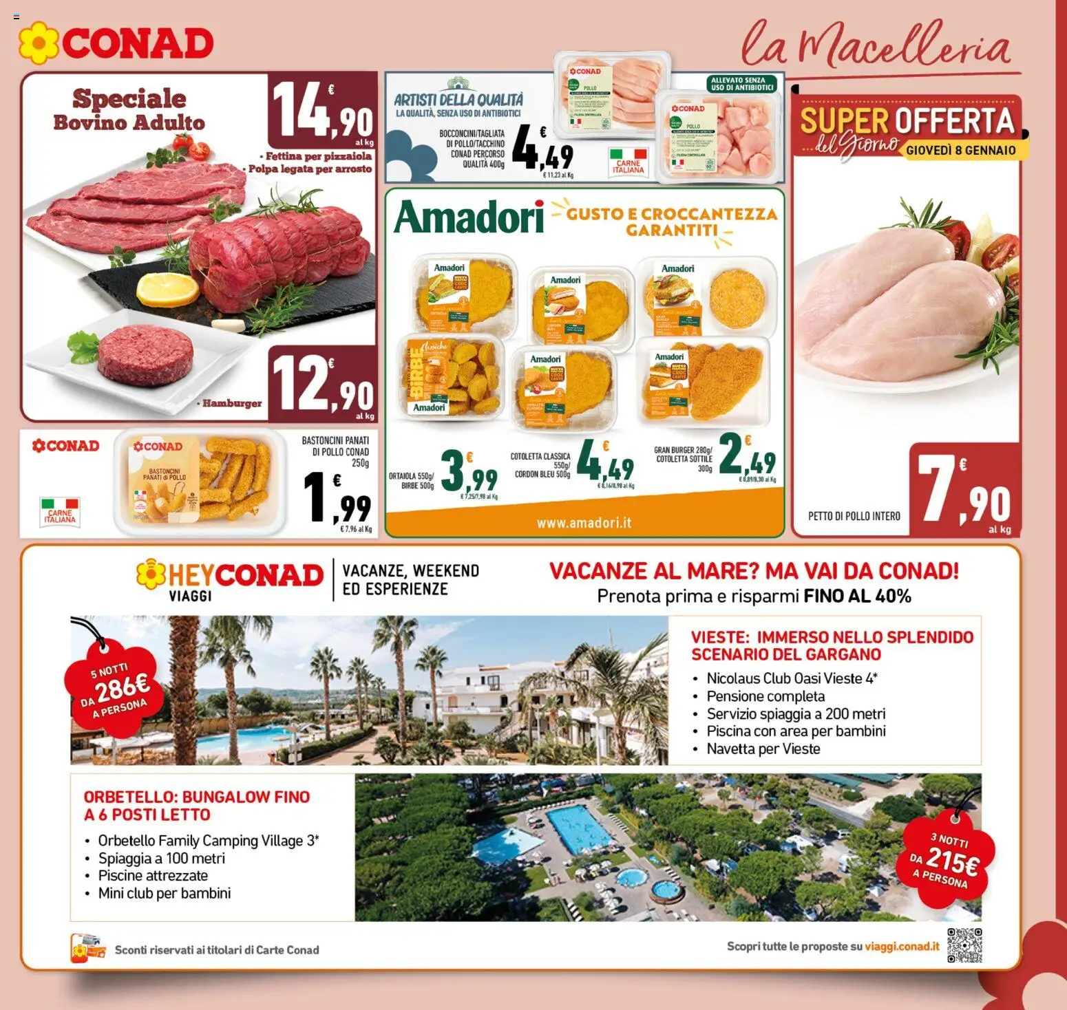 Volantino Conad del 02.01.2026 | Pagina: 5 | Prodotti: Bovino, Arrosto, Pollo, Hamburger