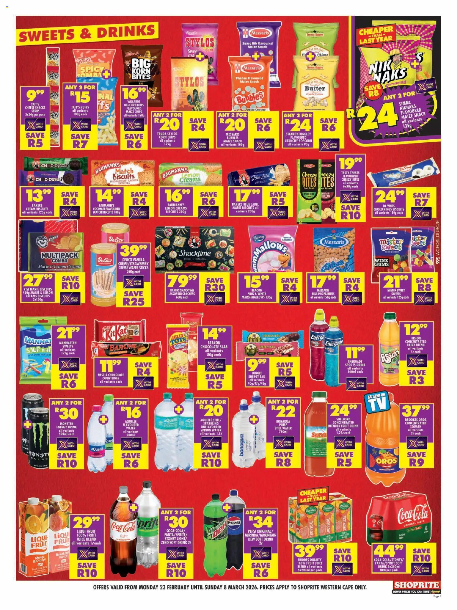 New Shoprite catalogue – valid from 23.02.2026 | Page: 5 | Products: Butter, Cheese, Juice, Cream