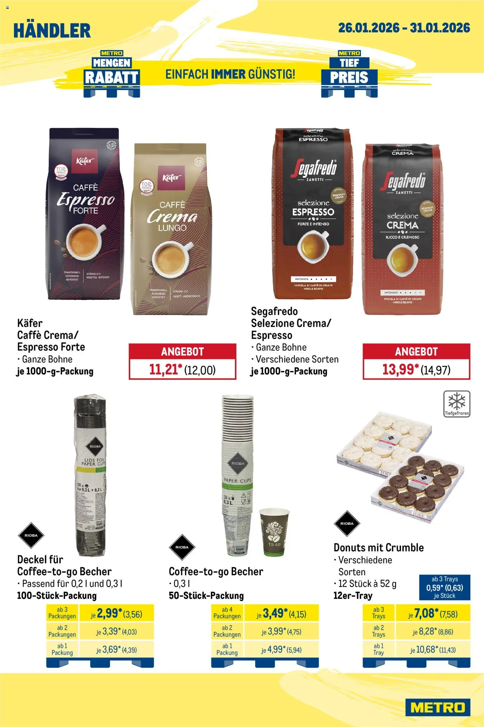 Metro Wochen-Angebote Händler – gültig ab 26.01.2026 | Seite: 7 | Produkte: Donuts, Segafredo
