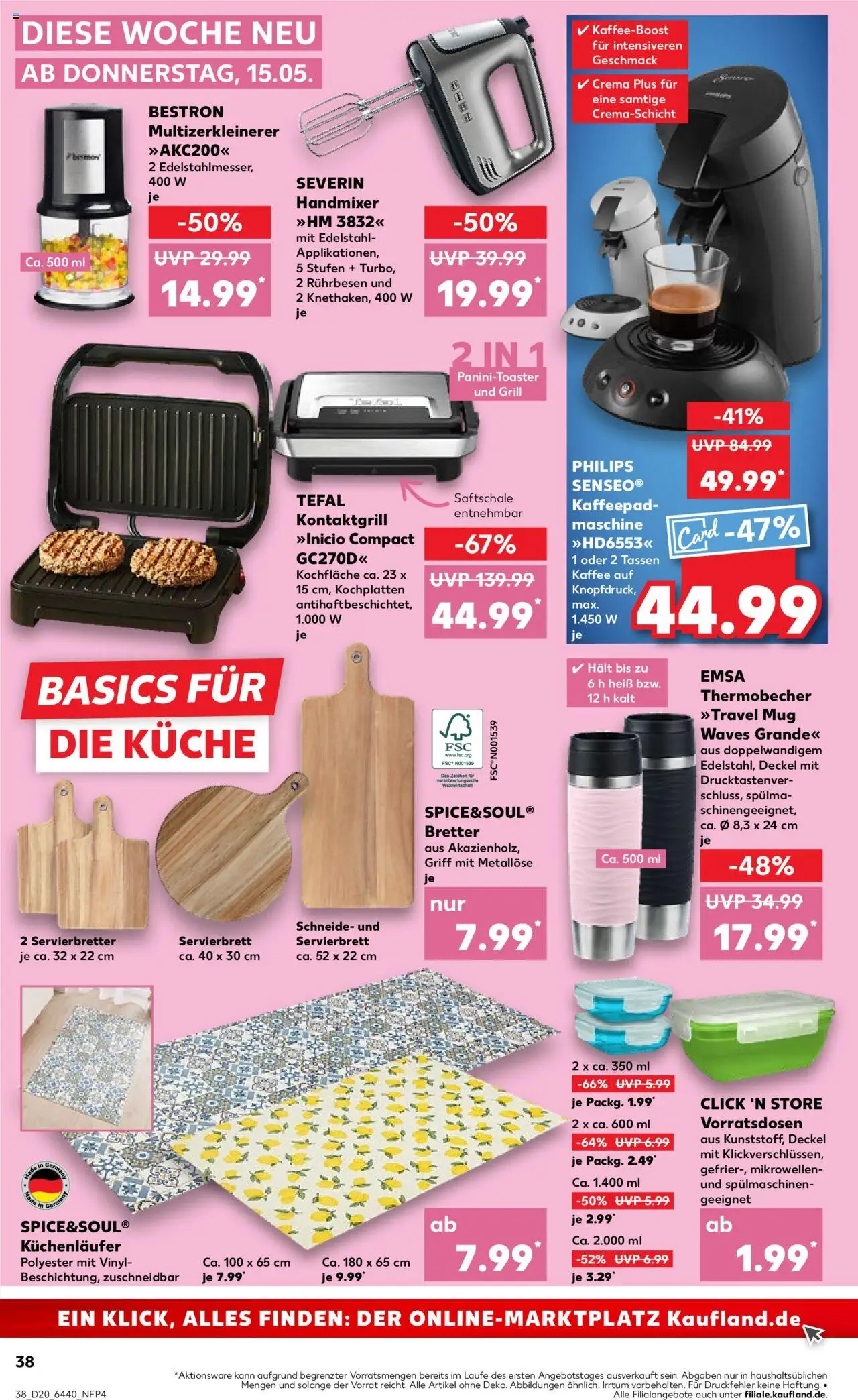 Kaufland - Hannover, Bornumer Straße 141 - gültig ab dem 15.05.2025 | Seite: 38 | Produkte: Philips, Mixer, Kaffee, Küche