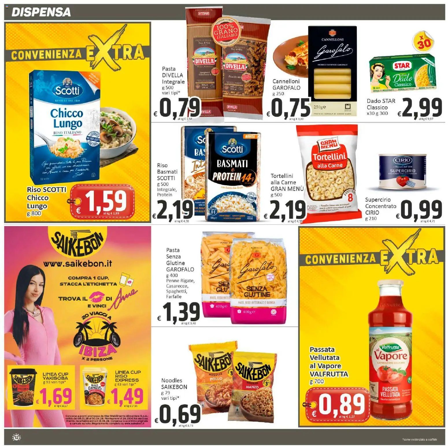 Volantino Paghi Poco del 19.01.2026 | Pagina: 12 | Prodotti: Riso, Manzo, Fusilli, Penne