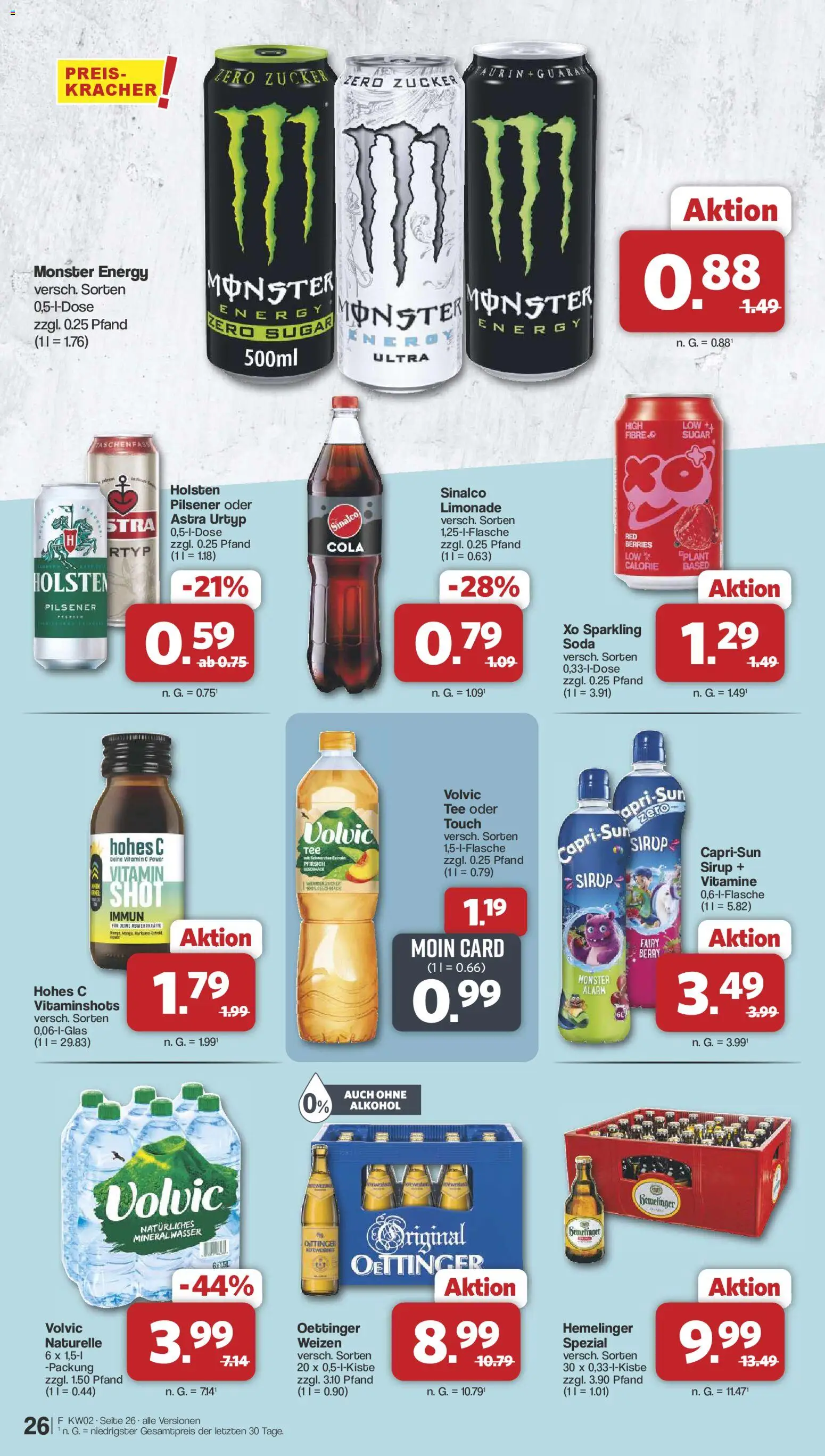 Famila Nordwest Prospekt 	 – gültig ab 05.01.2026 | Seite: 26 | Produkte: Sinalco, Volvic tee, Monster, Tee