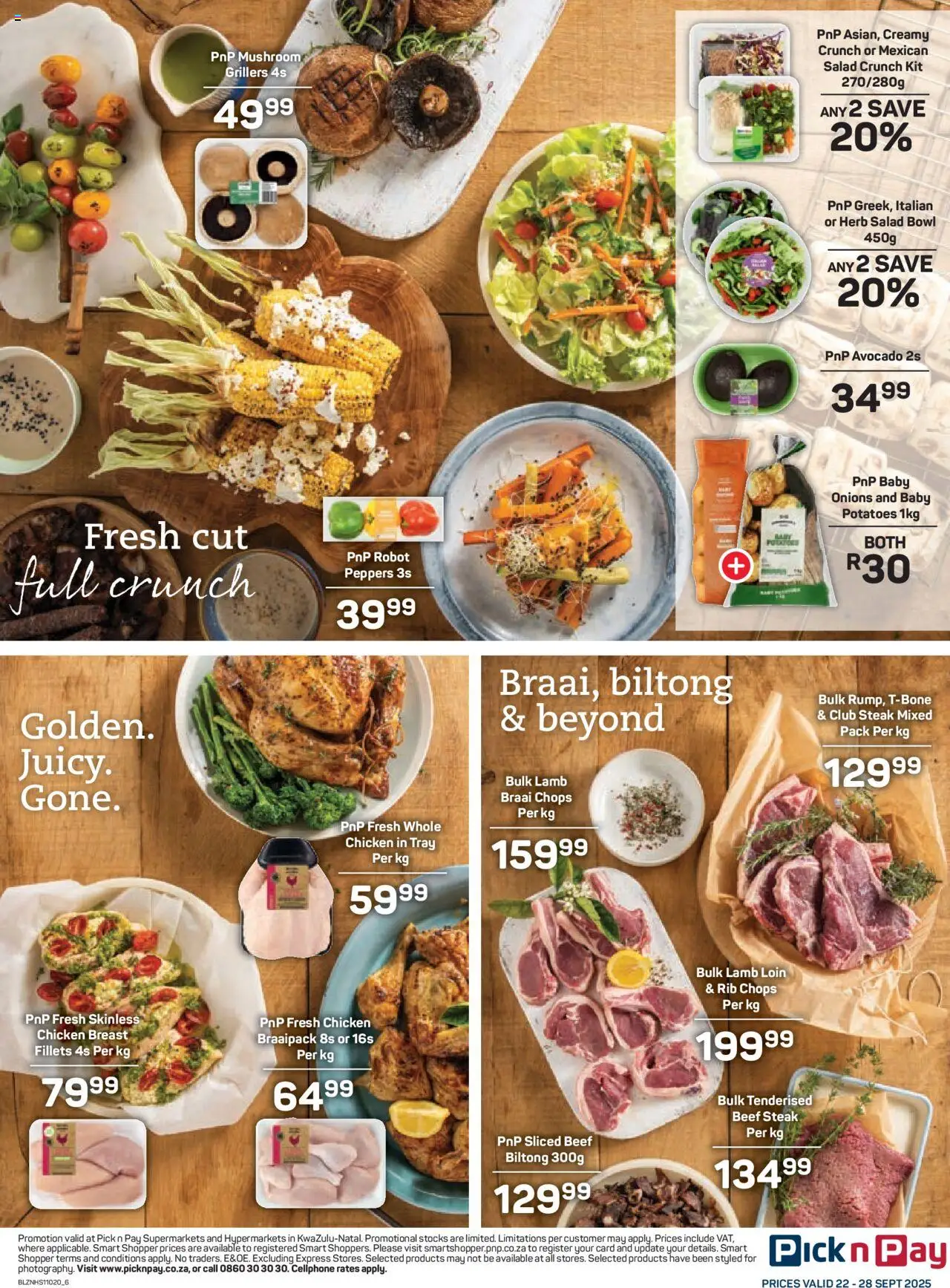 New Pick n Pay catalogue – valid from 22.09.2025 | Page: 6 | Products: Bowl, Chicken, Beef, Potatoes