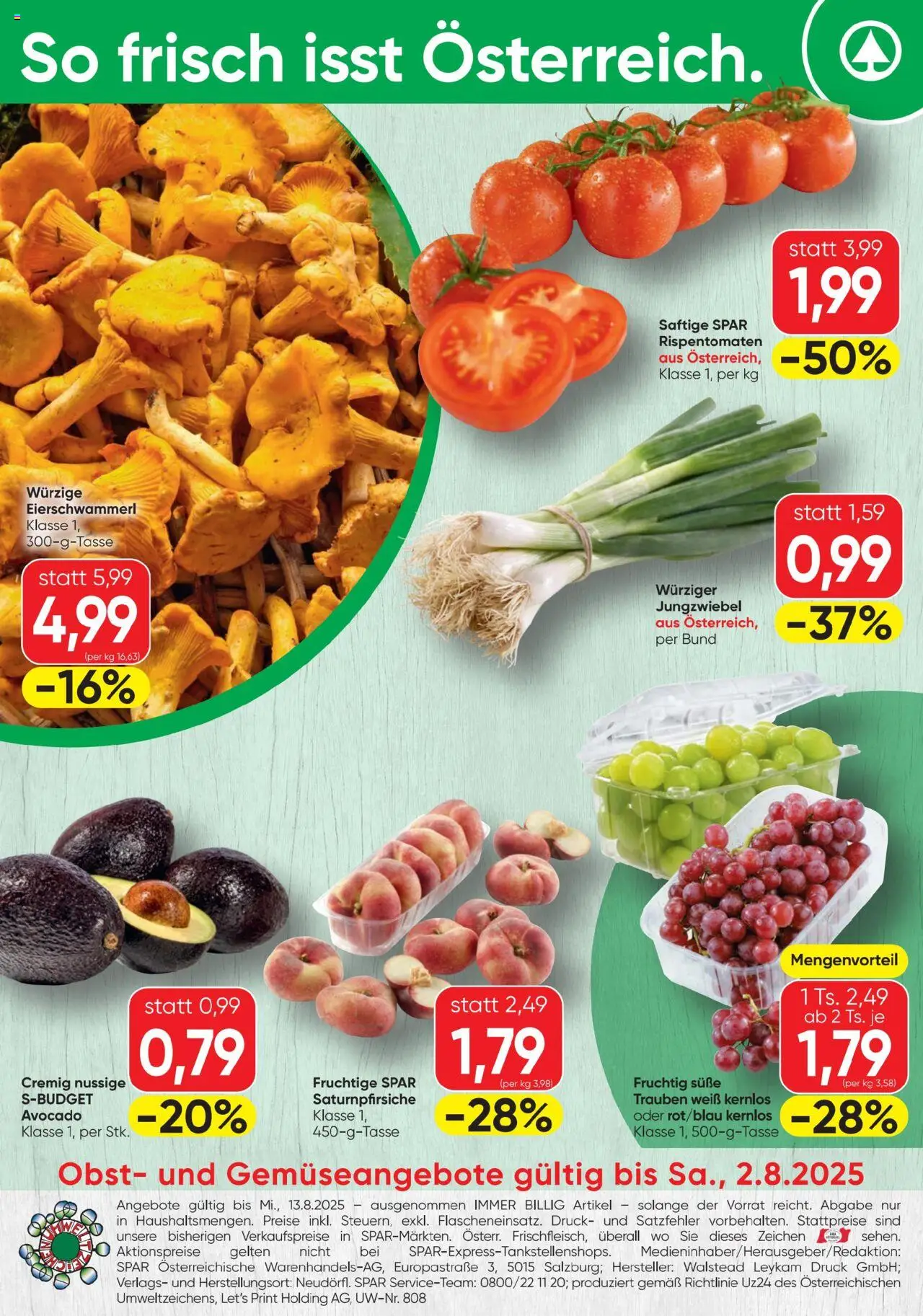 Spar Flugblatt gültig ab 31.07.2025 | Seite: 20 | Produkte: Avocado, Obst