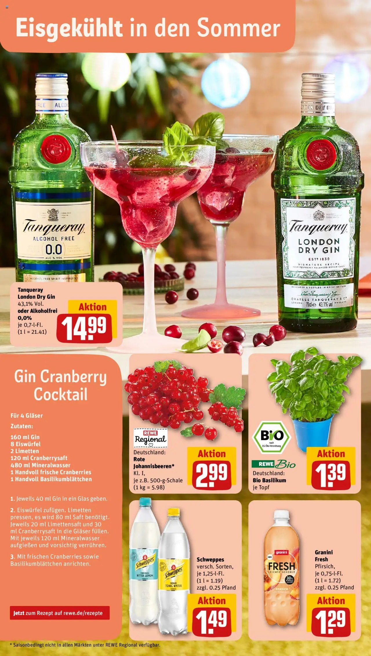 Rewe Prospekt 	 - gültig ab dem 28.07.2025 | Seite: 4 | Produkte: Schweppes, Pfirsich, Saft, Gin