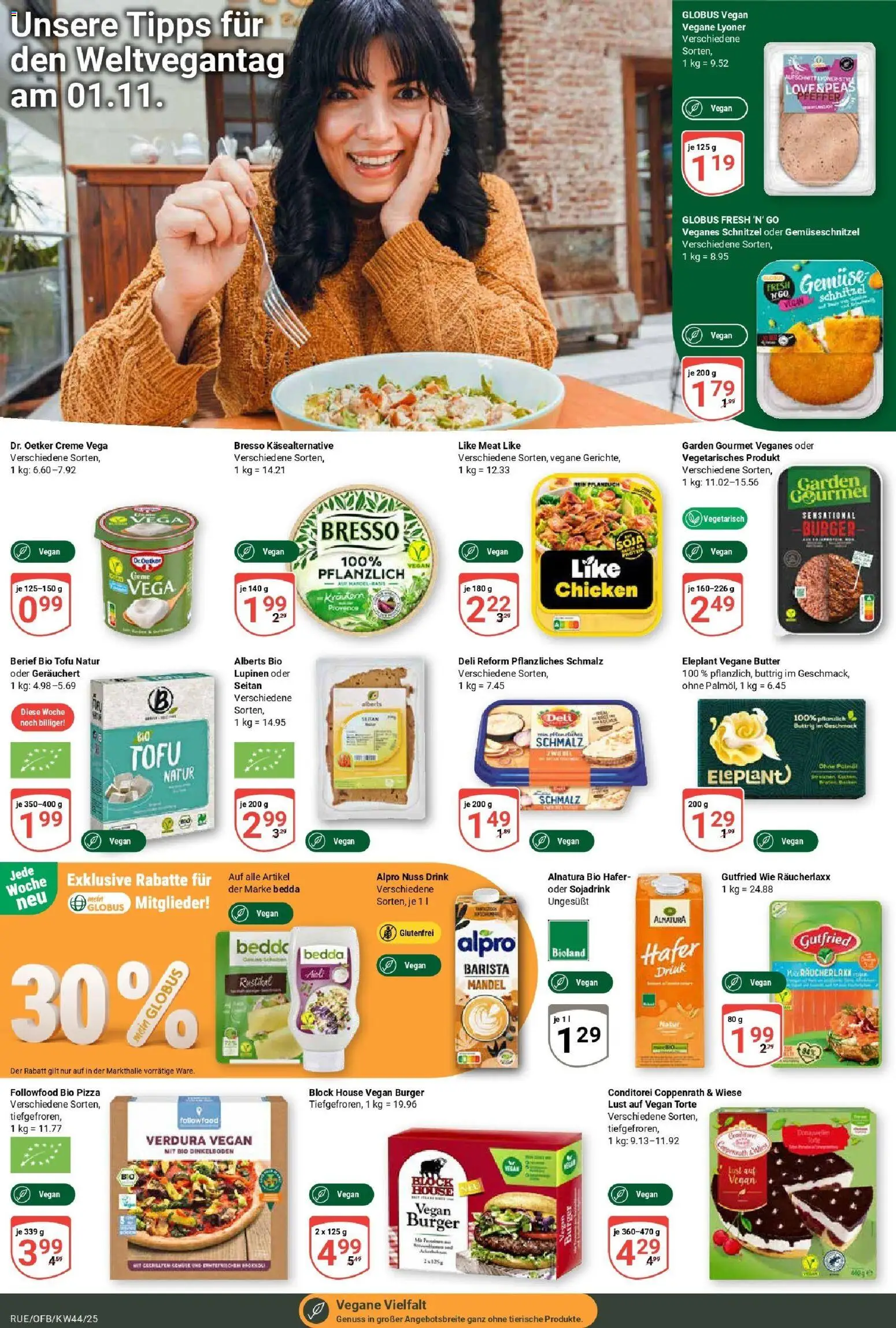 Globus prospekt Rüsselsheim	 – gültig ab 26.10.2025 | Seite: 13 | Produkte: Bresso, Gemüse, Pizza, Deli reform