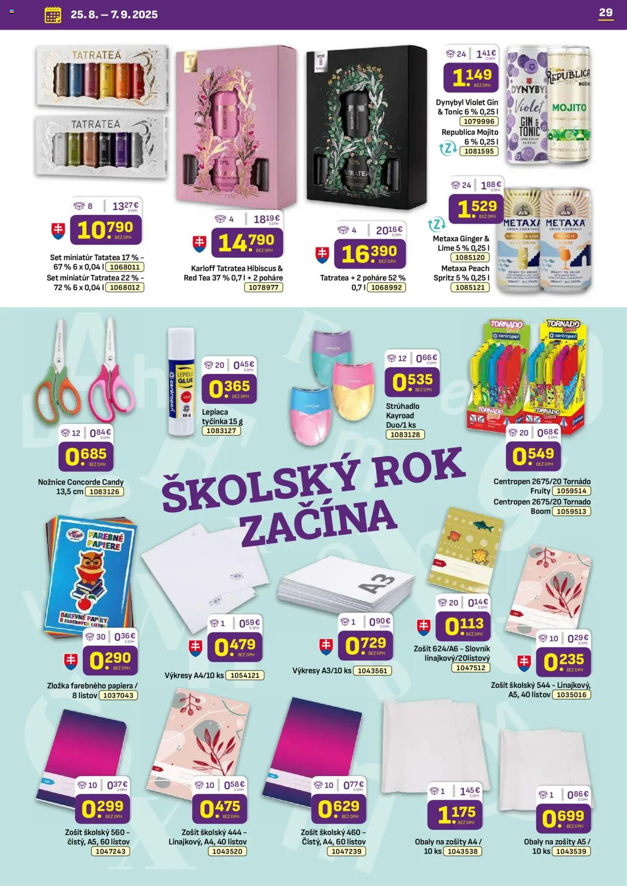 Libex leták │ platný od 25.08.2025 | Strana: 29 | Produkty: Strúhadlo, Zošit, Republica, Gin