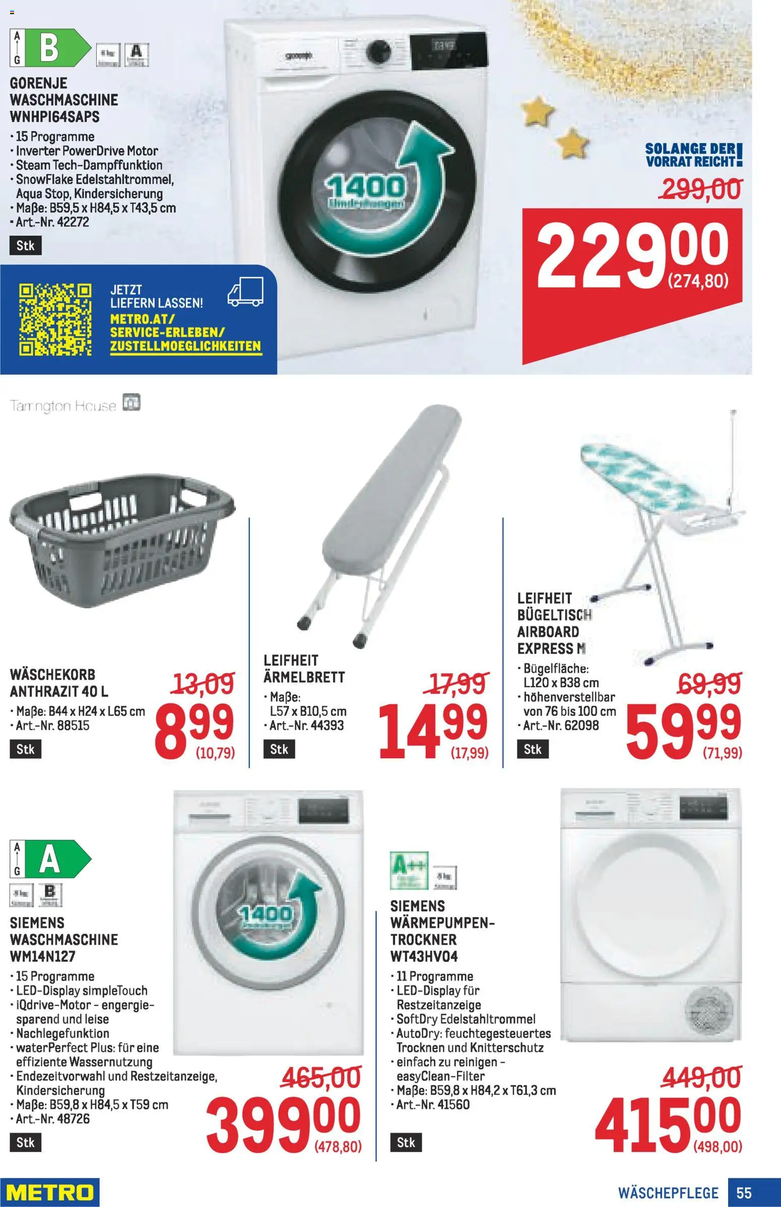 Metro angebote Profi gültig ab 27.11.2025 | Seite: 55 | Produkte: Waschmaschine, Trockner