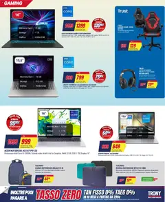 Anteprima del volantino Trony Sardegna catalogo valido a partire dal 05.02.2026 | Pagina: 20 | Prodotti: Zaino, Laptop, Microfono, Sedia