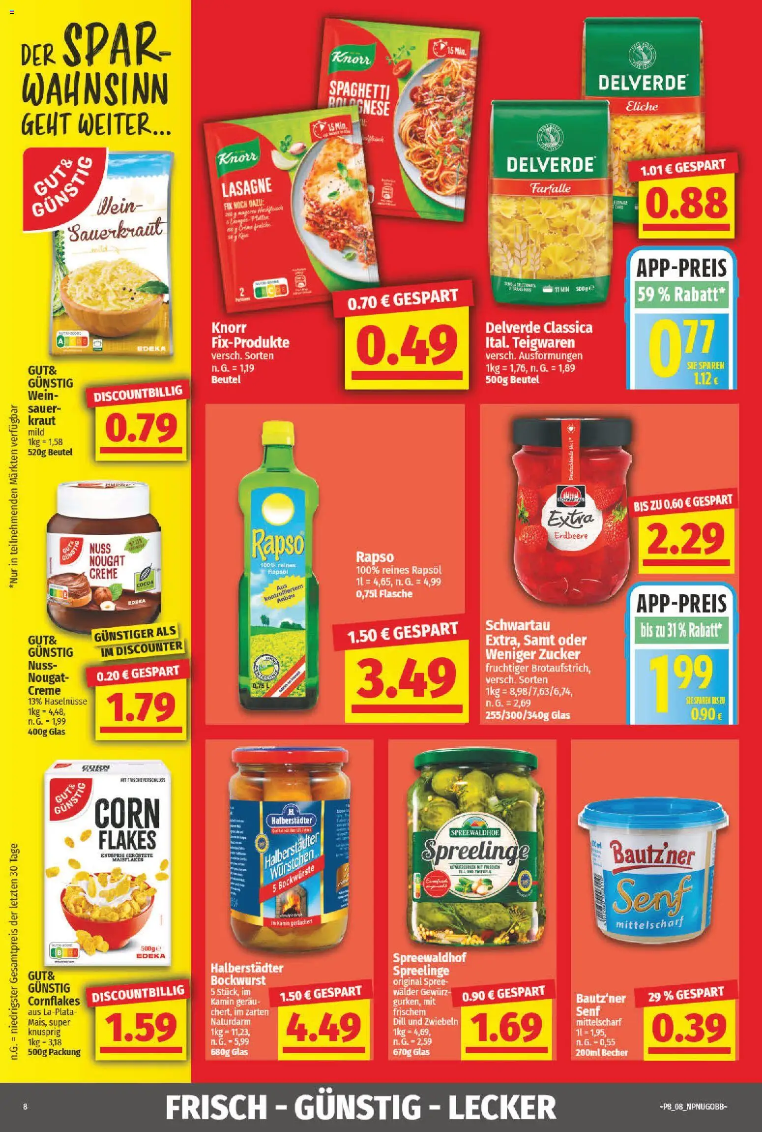 NP Discount Prospekt 	 – gültig ab 16.02.2026 | Seite: 8 | Produkte: Bockwurst, Rapsöl, Knorr, Dill