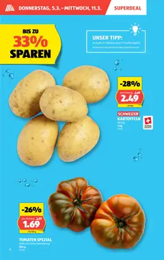 Aldi Aktionen ab 05.03.2026 gültig | Seite: 5 | Produkte: Tomaten, Gemüse, Kartoffeln, Früchte