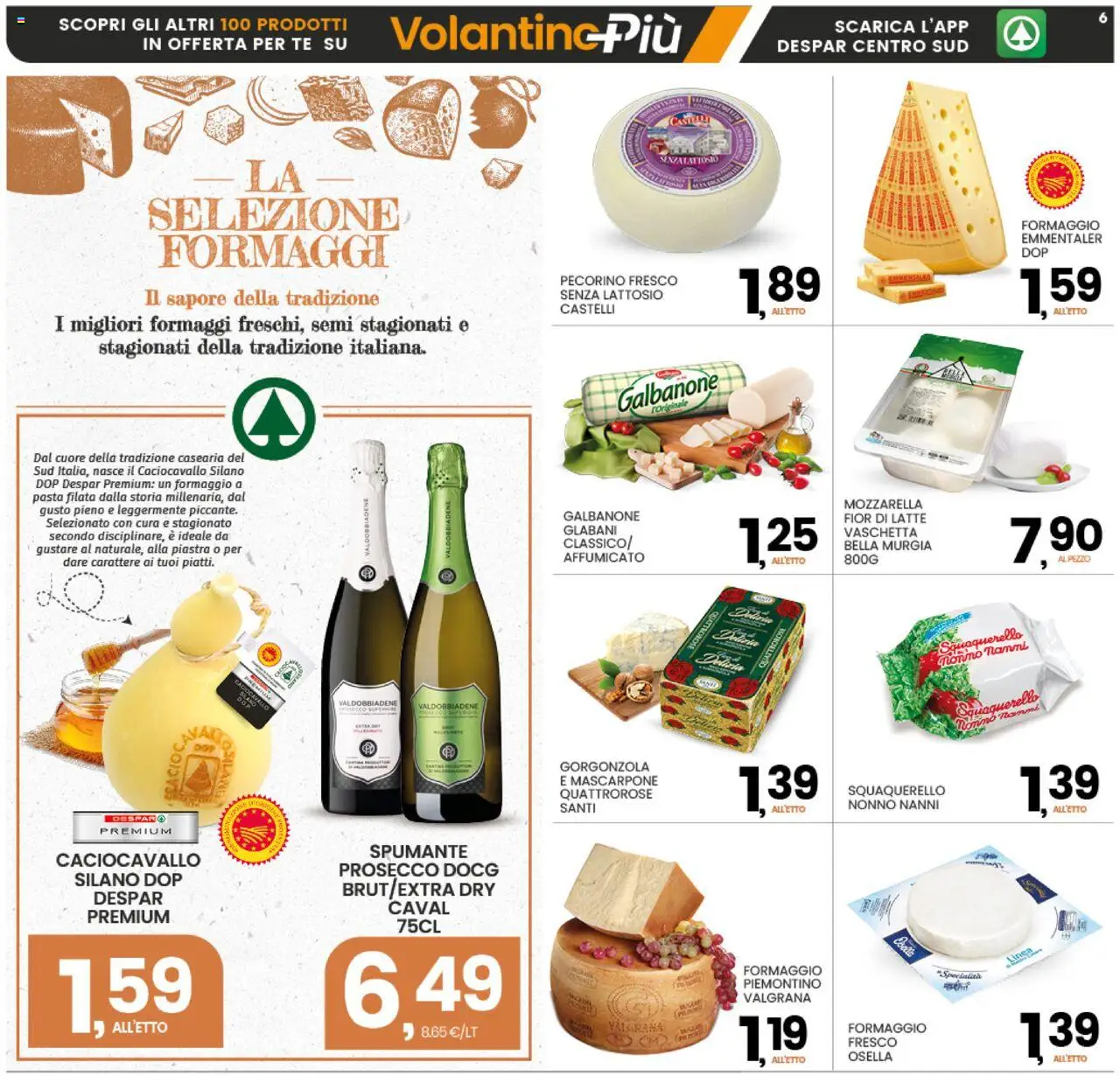 Volantino Interspar del 15.09.2025 | Pagina: 6 | Prodotti: Tè, Prosecco, Pasta, Mascarpone