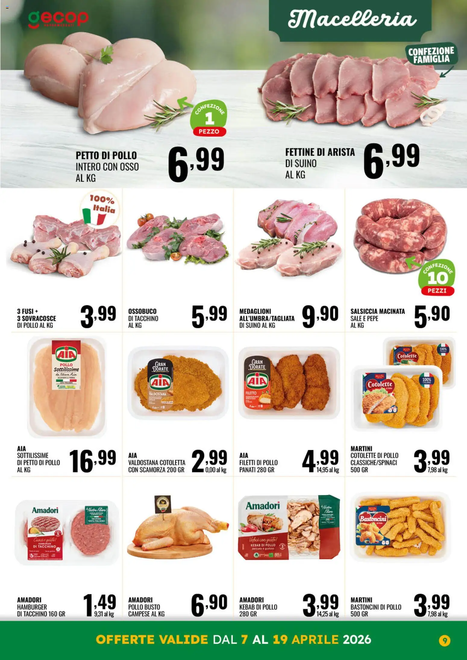 Volantino GECOP del 07.04.2026 | Pagina: 9 | Prodotti: Sale, Suino, Tacchino, Terra