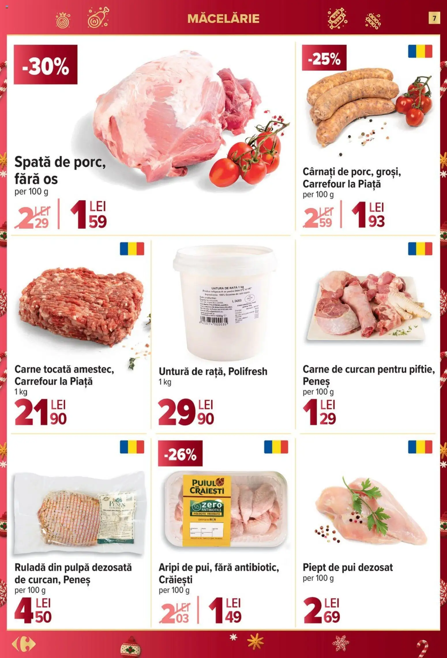 Noul catalog Carrefour – valabil de la 17.12.2025 | Pagină: 7 | Produse: Hacıyatmaz Kedi Oyuncağı, Rață, Carne tocată, Cârnați