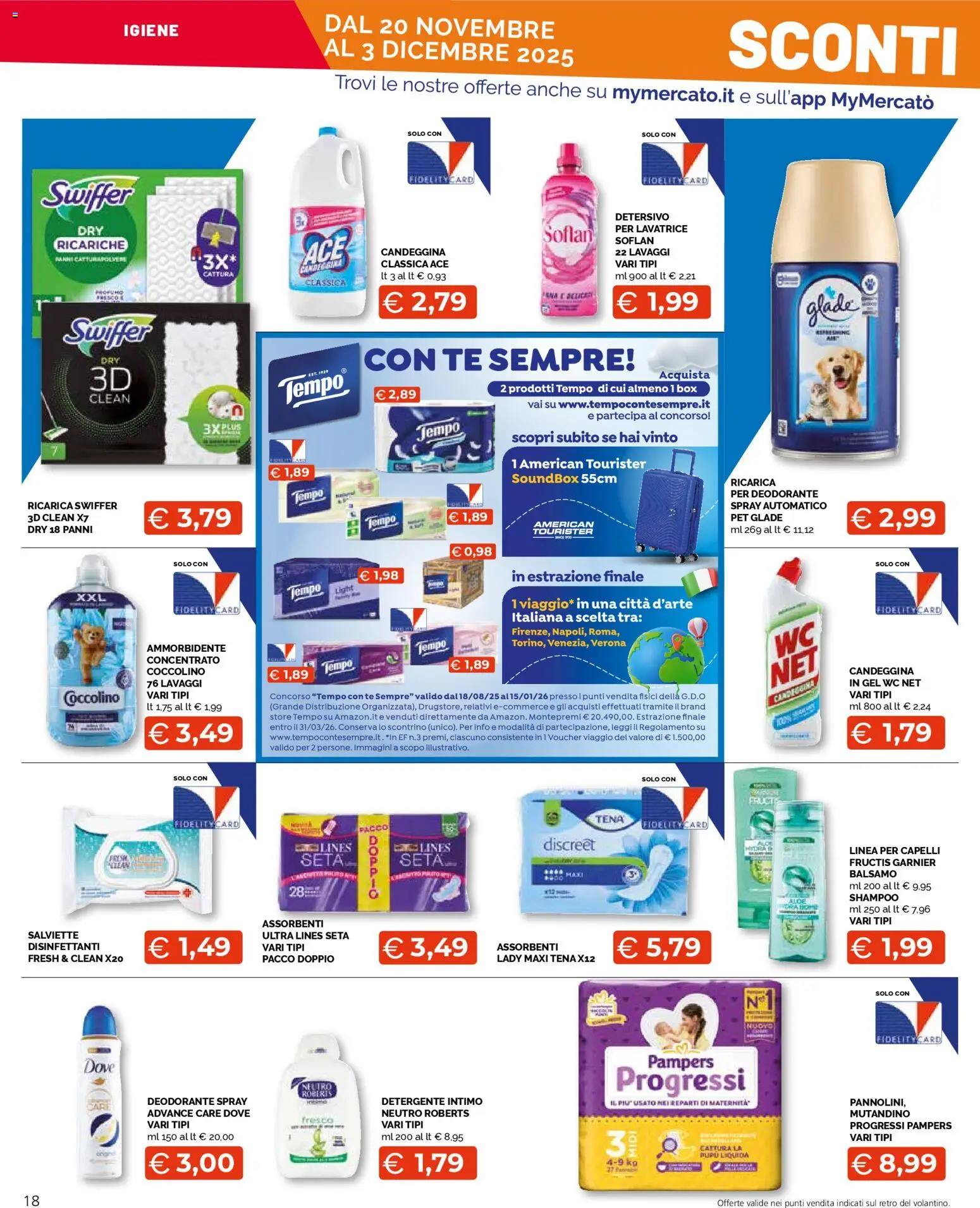 Volantino Mercatò del 20.11.2025 | Pagina: 18 | Prodotti: Ammorbidente, Tè, Intimo, Pampers