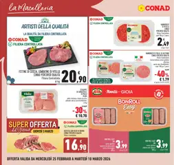 Anteprima del volantino HAMBURGER DI VITELLO CONAD PERCORSO QUALITÀ, Filiera Controllata conf. 80 g x 2 pezzi valido a partire dal 25.02.2026 | Pagina: 10