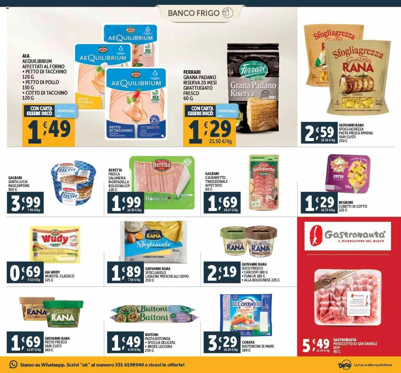 Volantino Decò del 12.09.2025 | Pagina: 9 | Prodotti: Prosciutto, Pasta, Carciofi, Pesto