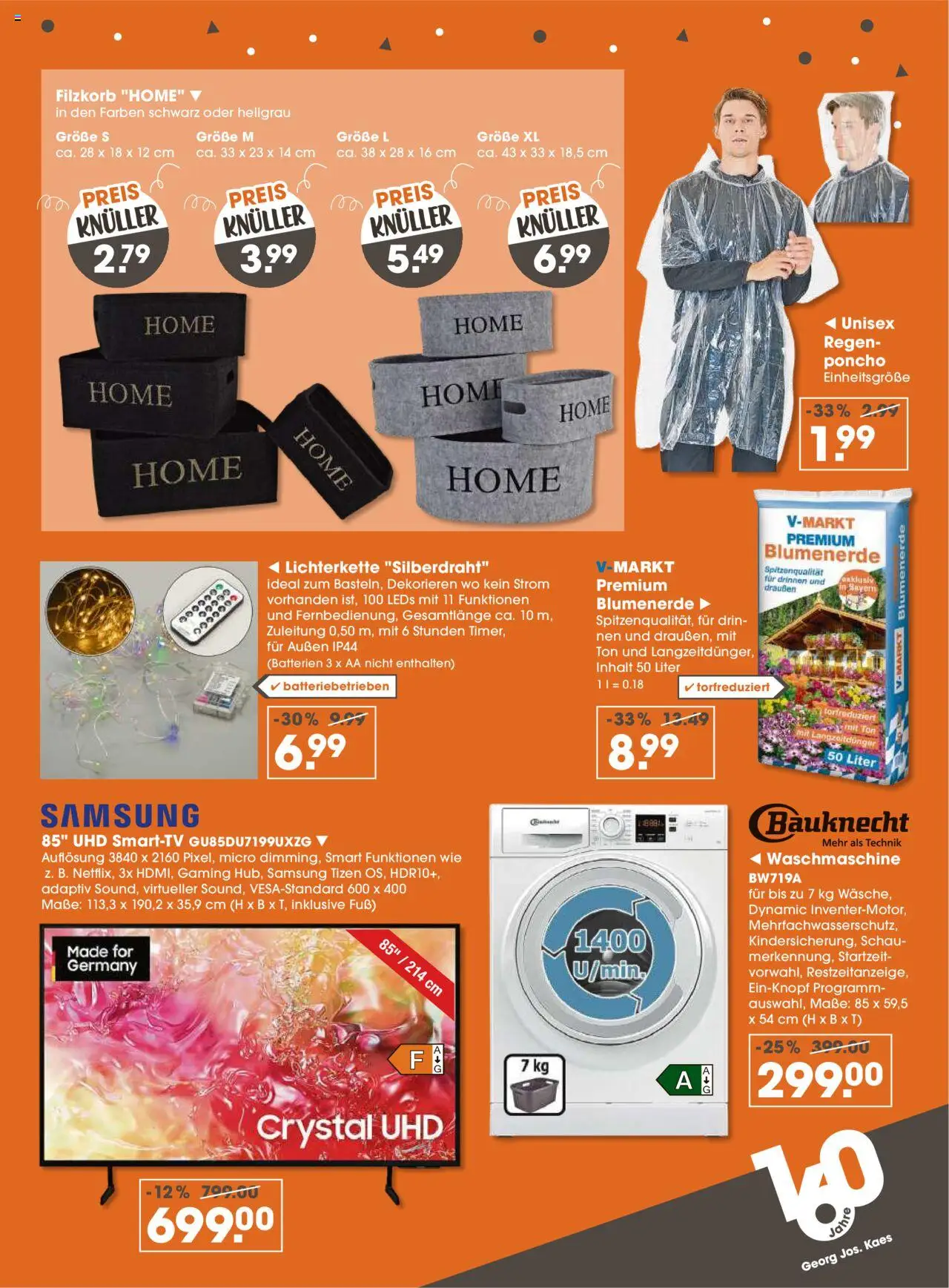 V-Markt - Hallertau / Oberpfalz – gültig ab 16.10.2025 | Seite: 4 | Produkte: Poncho, Batterien, Waschmaschine, Blumenerde