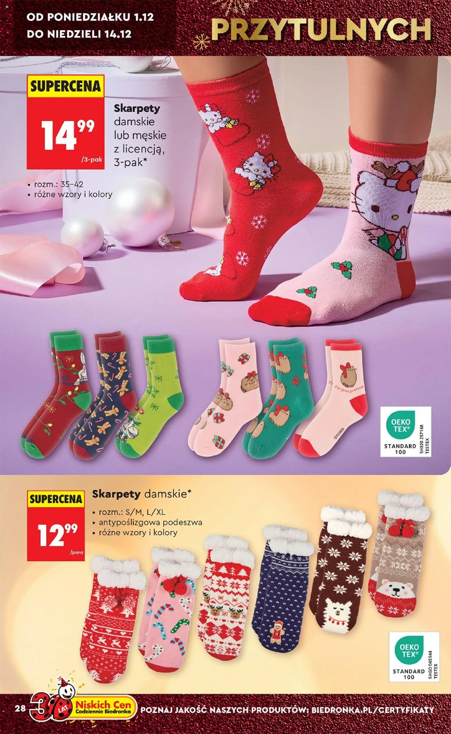 Biedronka gazetka - Hity i inspiracje od 29.11.2025 | Strona: 28 | Produkty: Skarpety, Skarpety damskie
