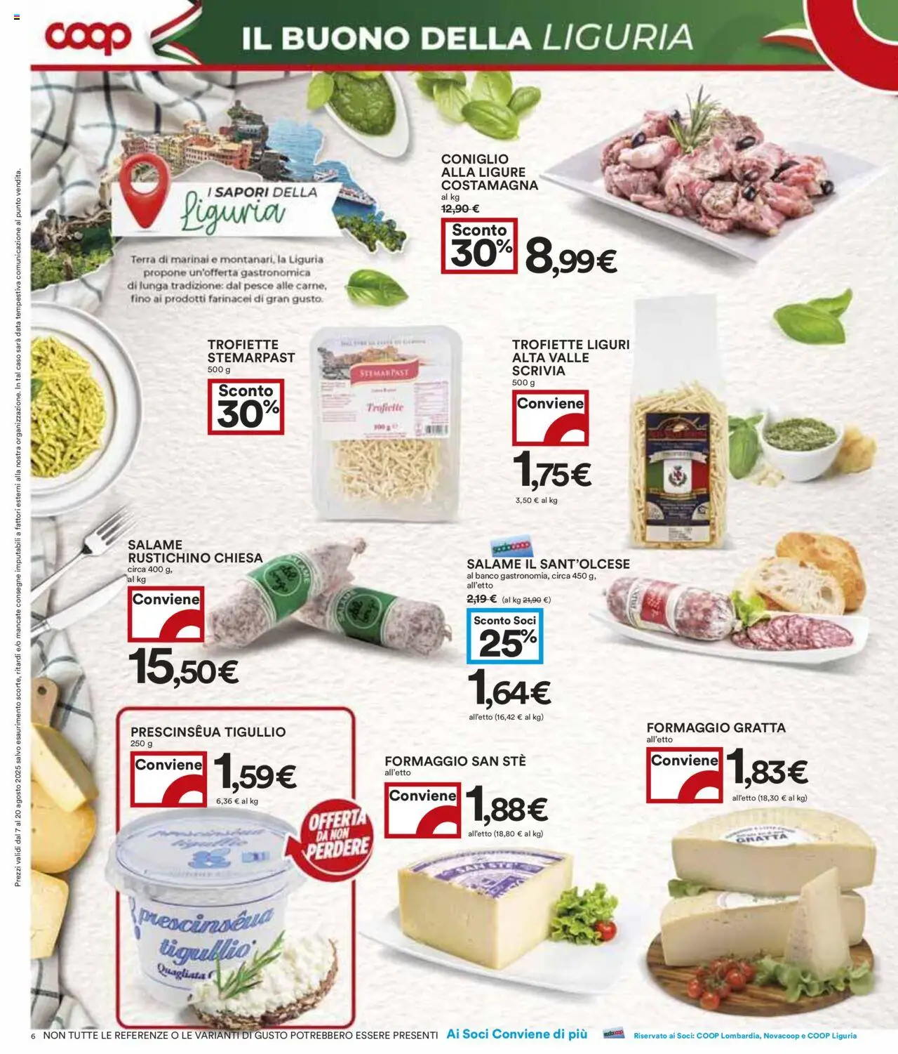 Volantino COOP del 07.08.2025 | Pagina: 6 | Prodotti: Salame, Pesce, Data, Terra