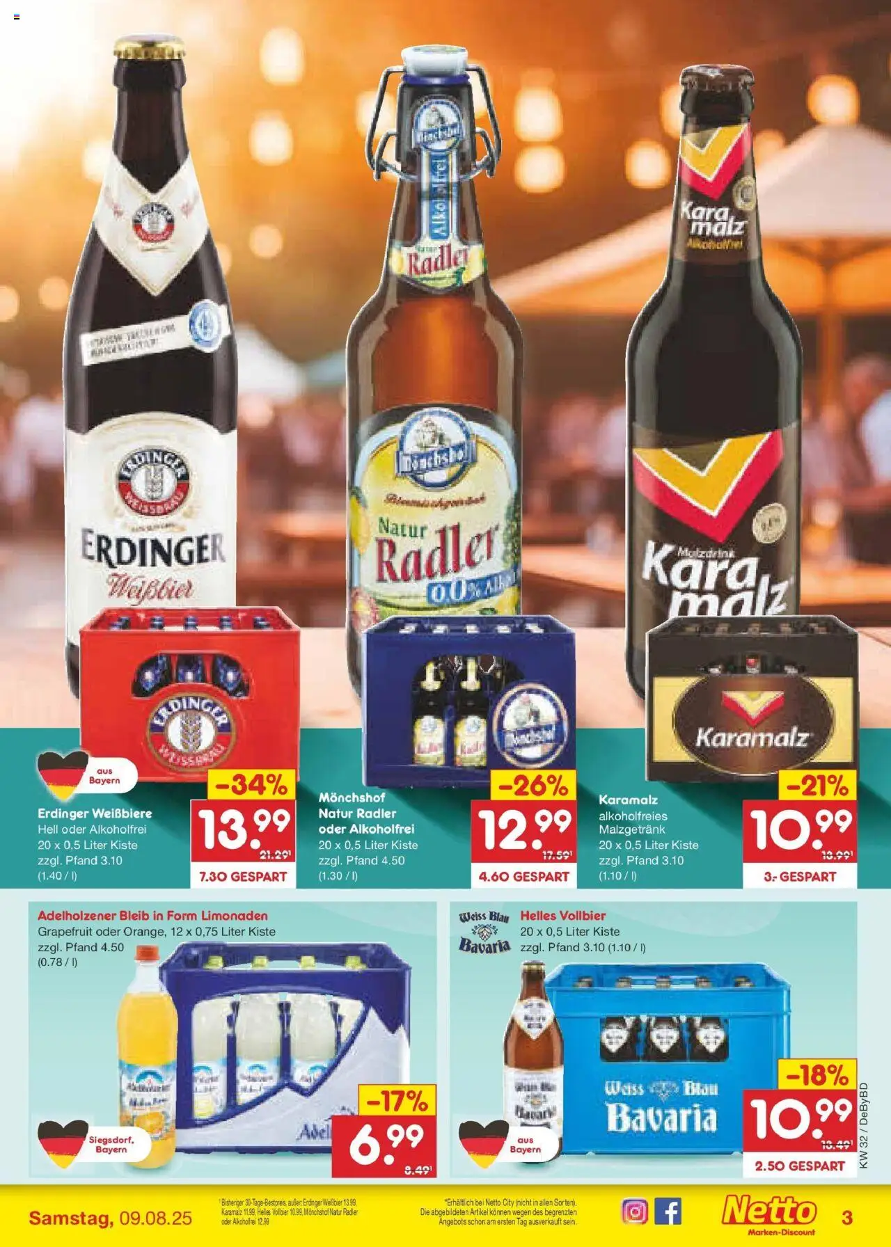 Netto Marken-Discount prospekt Buttenwiesen	 - gültig ab dem 04.08.2025 | Seite: 39 | Produkte: Monchshof, Erdinger, Adelholzener, Grapefruit