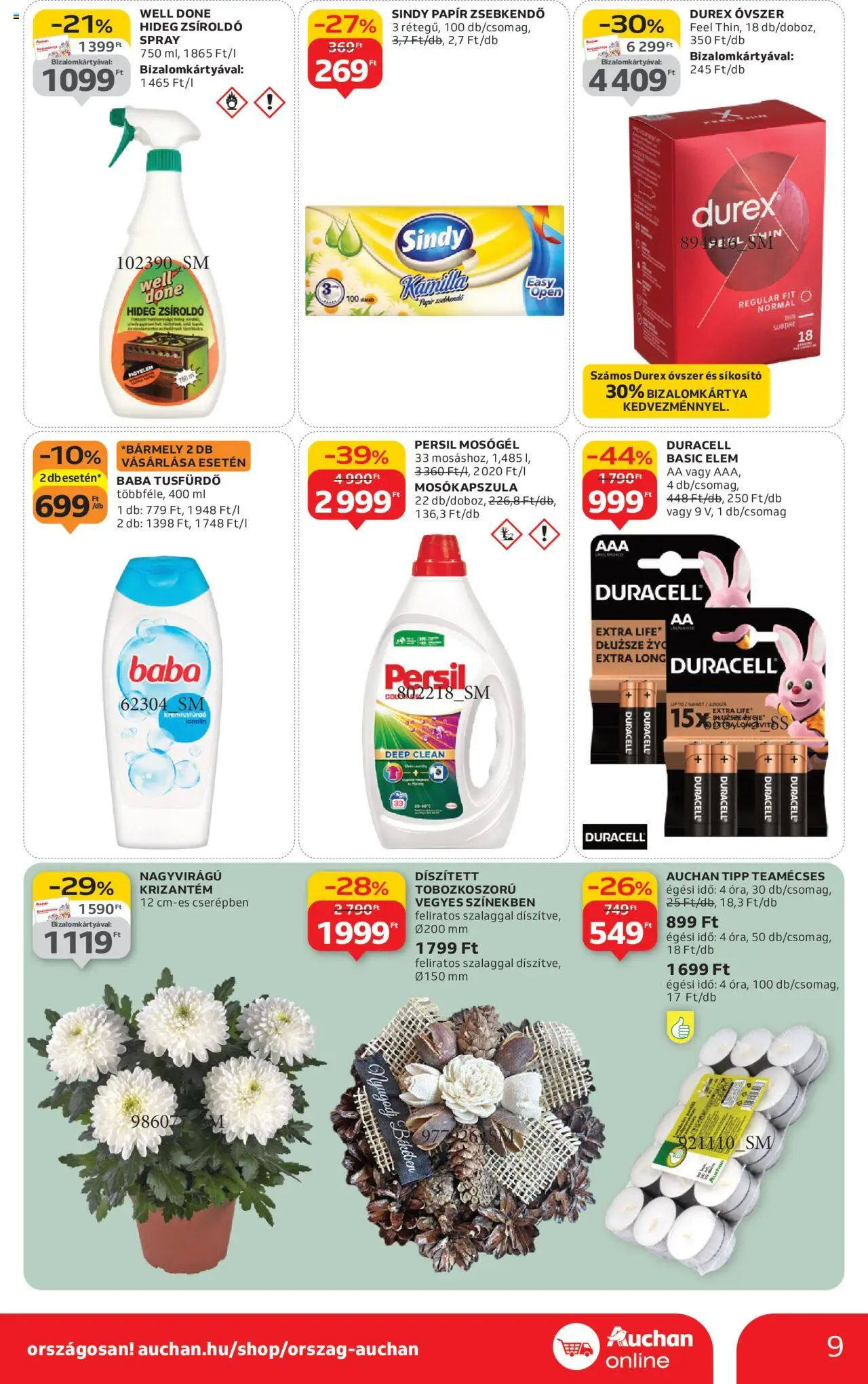 Auchan akciós ujság - amely érvényes a következő dátumtól: 24.10.2025 | Oldal: 9 | Termékek: Persil, Mosógél, Mosókapszula, Tusfürdő