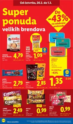 NESTLÉ KitKat, 41.5 g, Classic, lješnjak, Bijela čokolada ili tamna čokolada - Pregled kataloga iz trgovine Lidl, vrijedi od 19.02.2026 | Stranica: 56