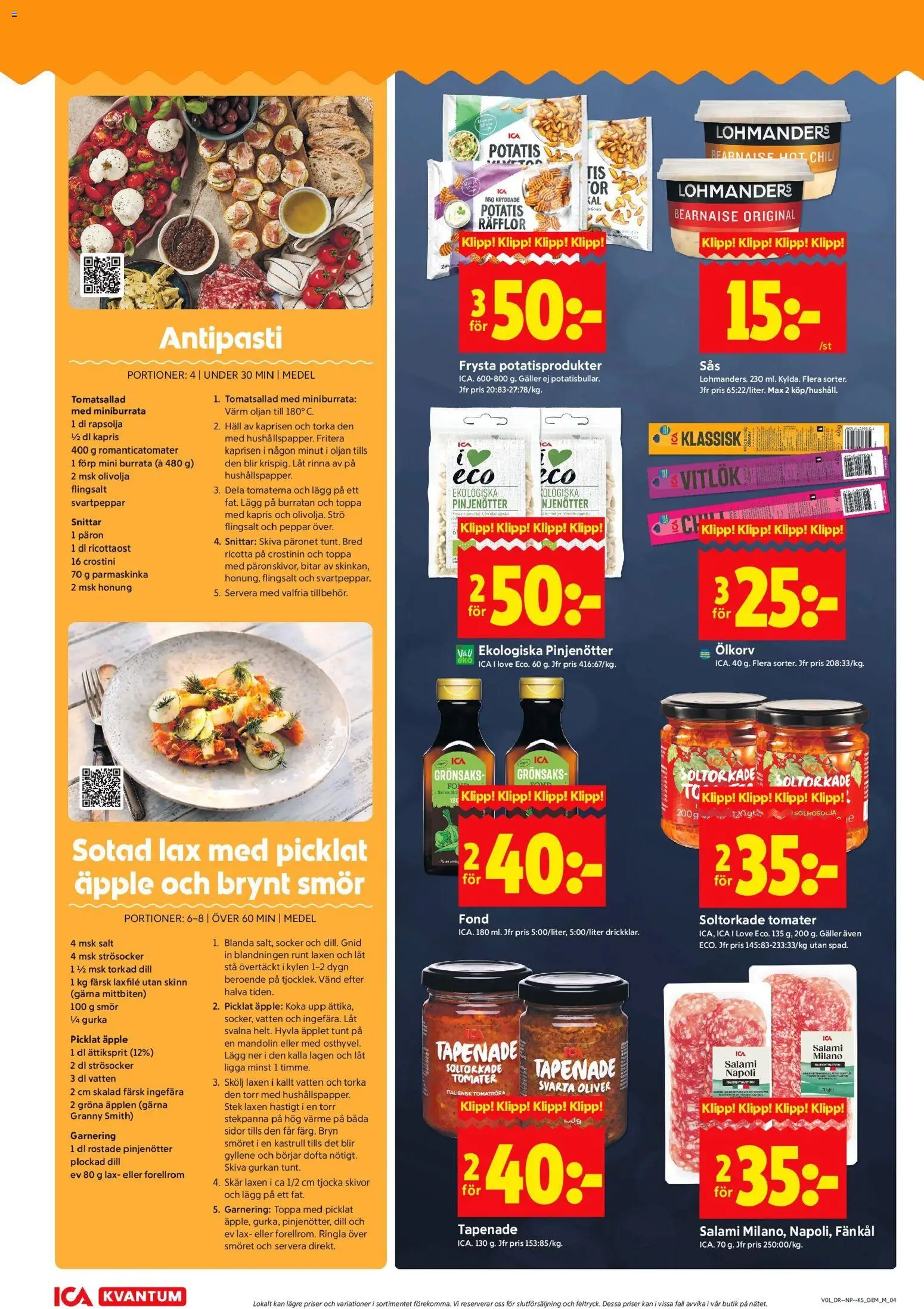 ICA Kvantum reklamblad aktuell från 30.12.2025 | Sida: 4 | Produkter: Oliver, Olivolja, Tomater, Stekpanna