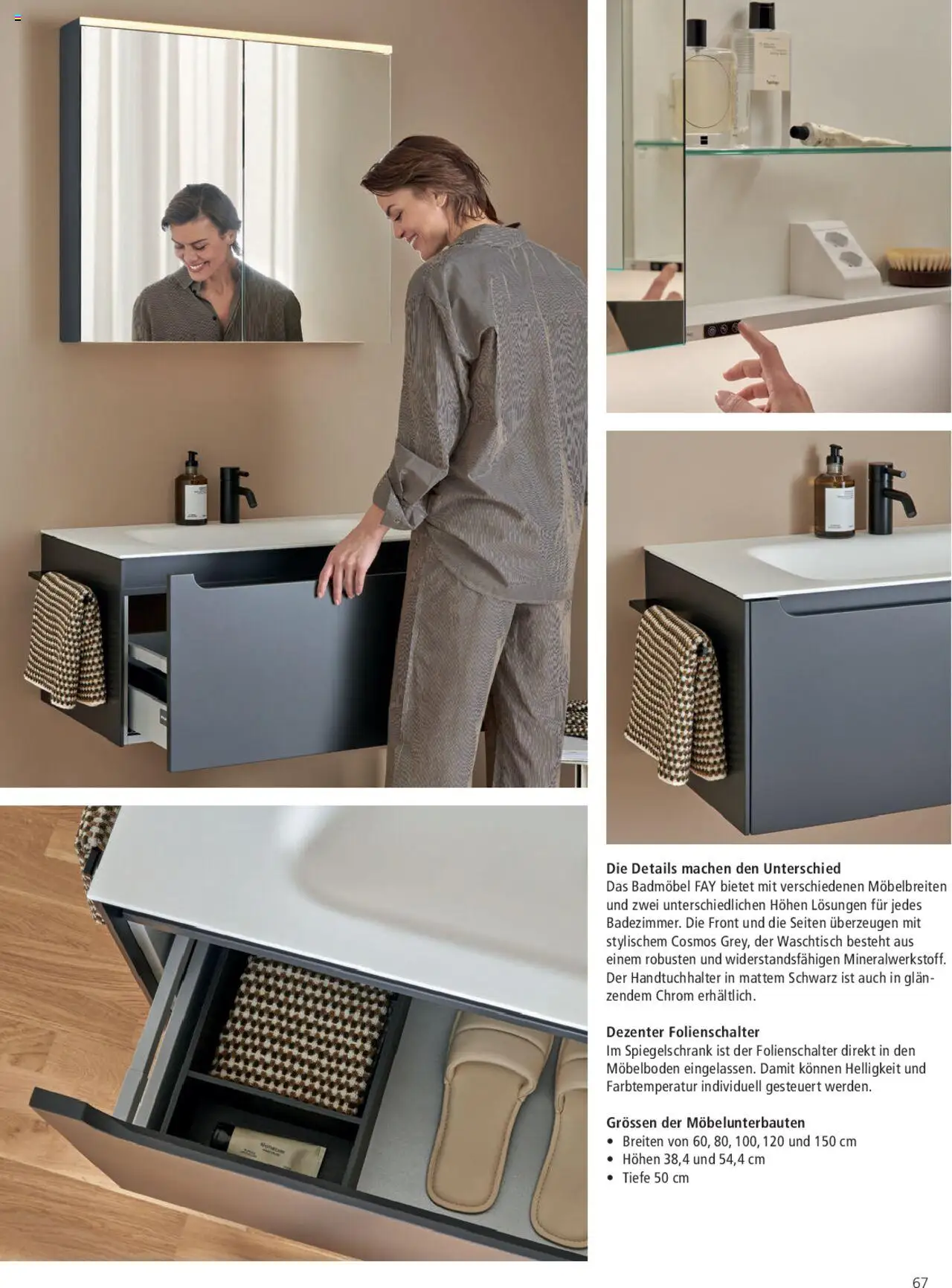 Fust Badezimmermagazin ab 05.05.2025 | Seite: 67 | Produkte: Waschtisch, Handtuchhalter, Spiegelschrank