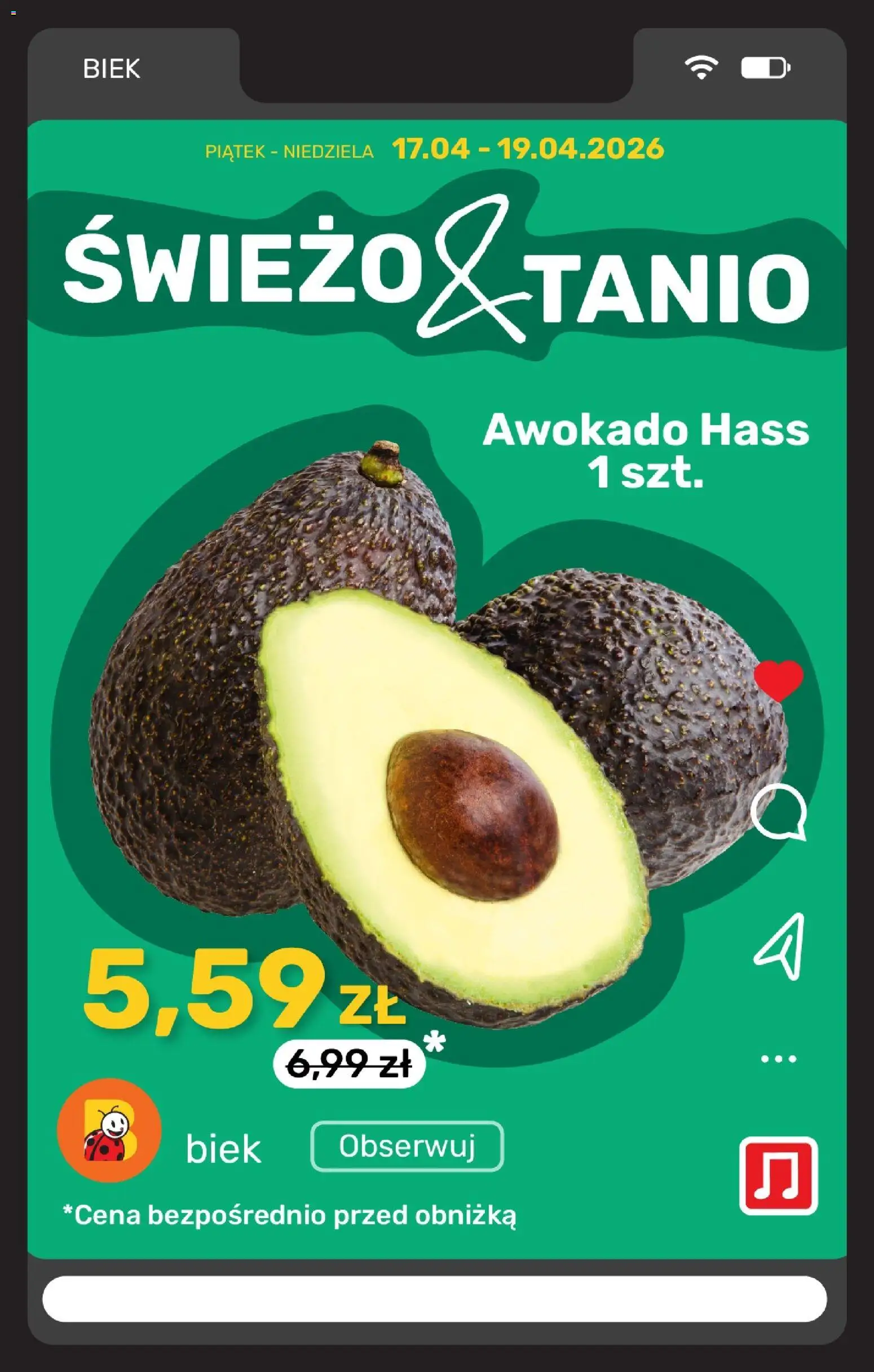 Biedronka gazetka - Biek od 17.04.2026 | Strona: 9 | Produkty: Awokado