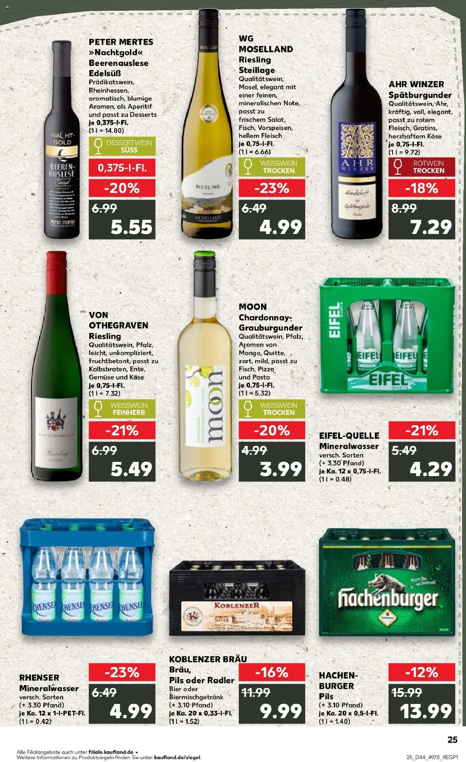 Kaufland prospekt Bendorf	 – gültig ab 30.10.2025 | Seite: 25 | Produkte: Bier, Rotwein, Pasta, Pizza