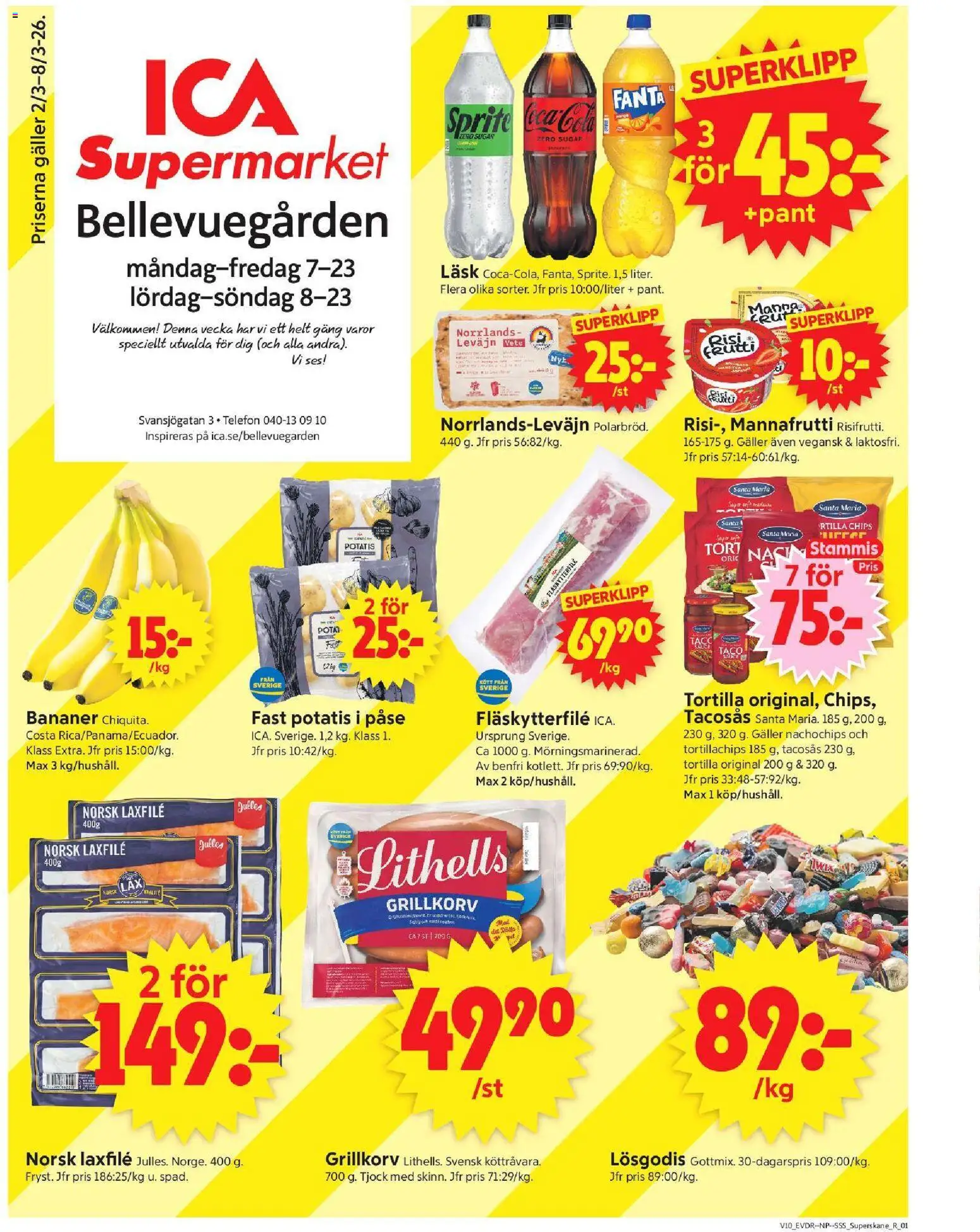ICA Supermarket reklamblad aktuell från 02.03.2026 | Sida: 1