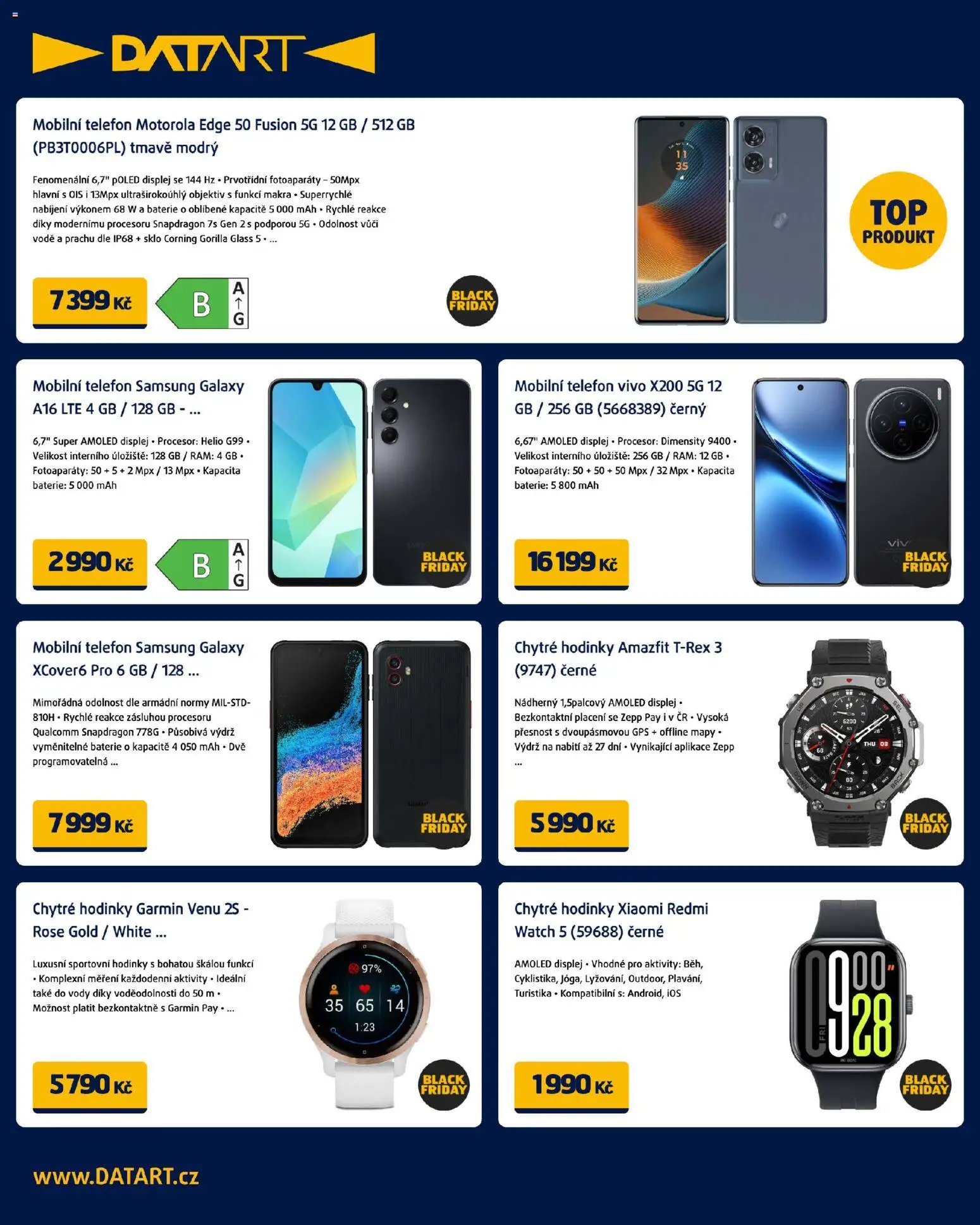 Datart Black Friday od 10.11.2025 | Strana: 2 | Produkty: Hodinky, Samsung, Xiaomi, Baterie
