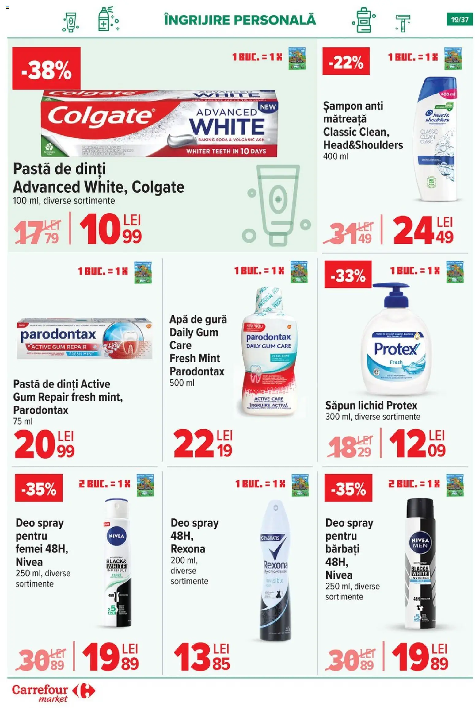 Noul catalog Carrefour – valabil de la 29.10.2025 | Pagină: 22 | Produse: Pomelo, Pastă de dinți, Apă de gură, Săpun lichid