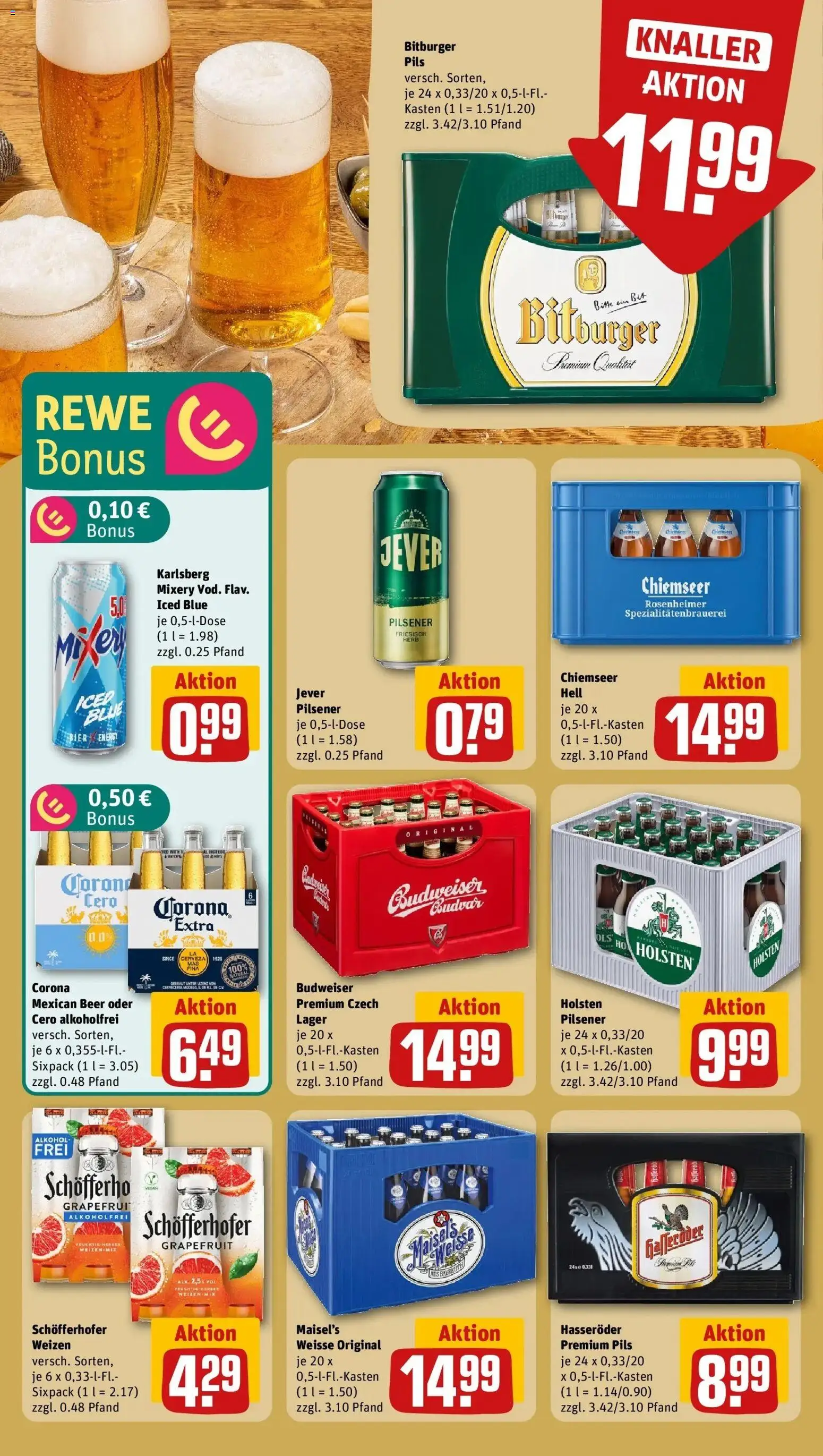 Rewe Prospekt Verden	 – gültig ab 09.03.2026 | Seite: 17 | Produkte: Bitburger, Bier, Budweiser, Hasseröder