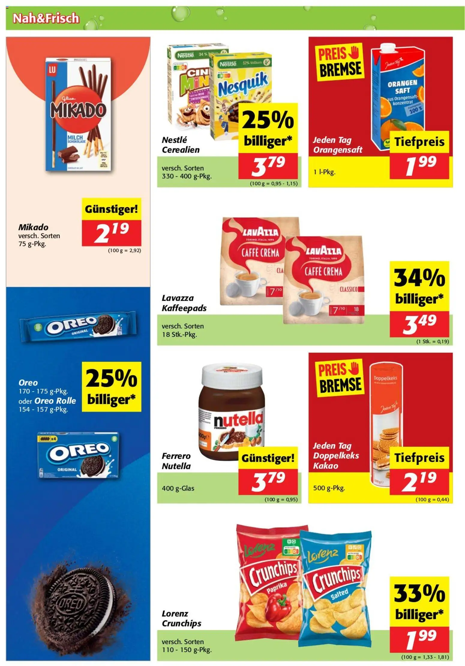 Nah und Frisch Flugblatt gültig ab 08.04.2026 | Seite: 6 | Produkte: Milch, Schokolade, Saft, Orangen