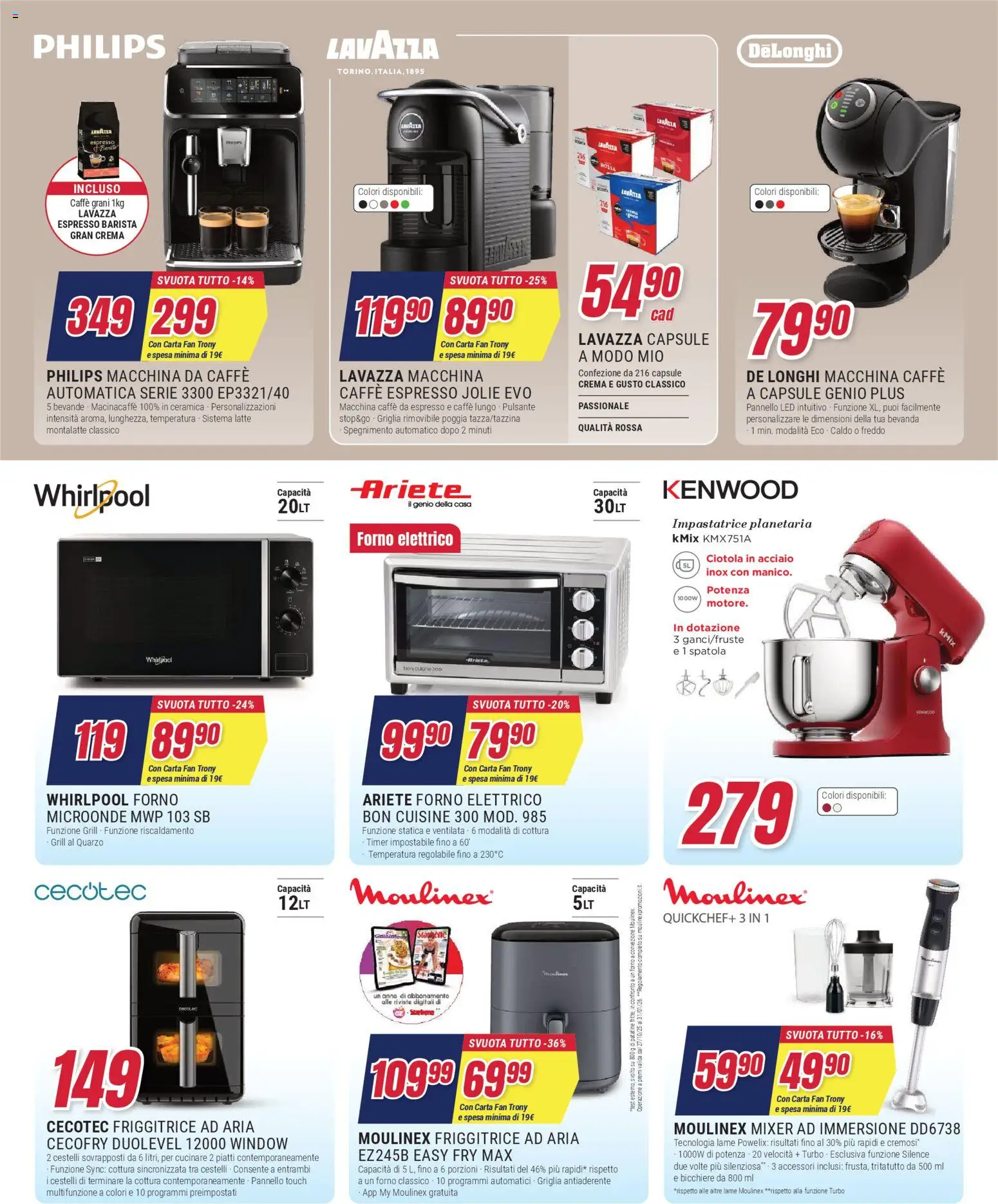 Volantino Trony del 15.01.2026 | Pagina: 17 | Prodotti: Caffè, Forno, Friggitrice, Ciotola