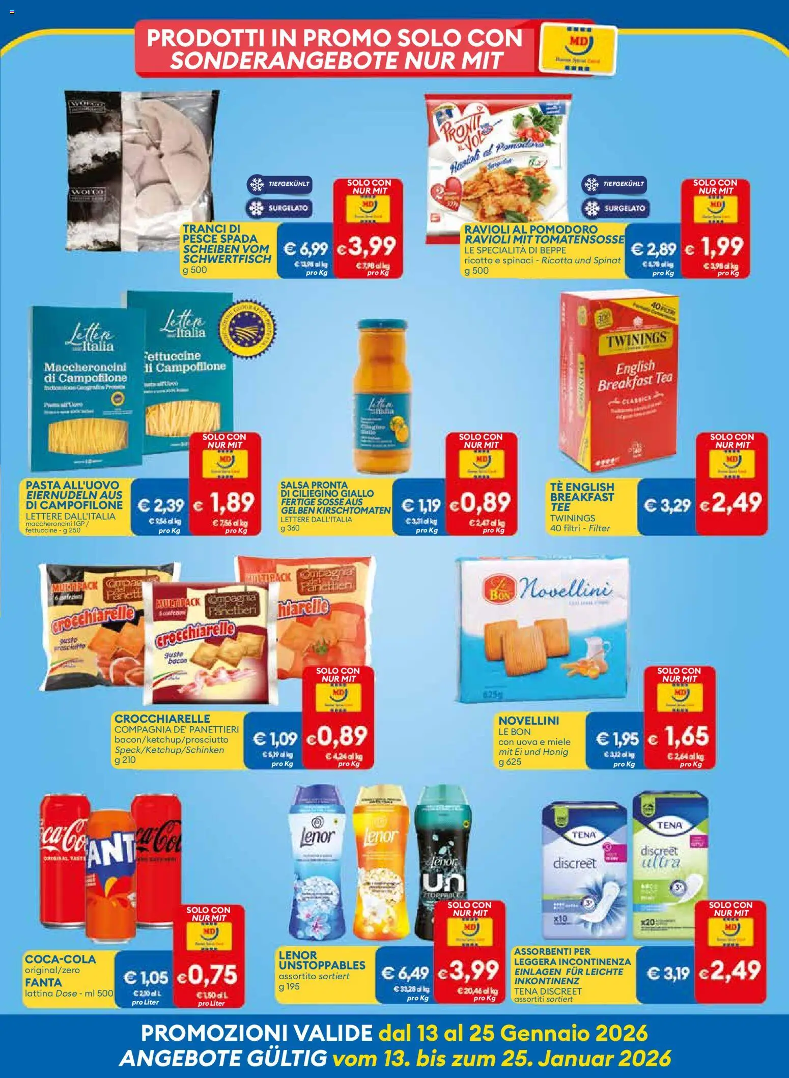Volantino MD Discount del 13.01.2026 | Pagina: 5 | Prodotti: Pesce, Salsa, Pomodoro, Pasta