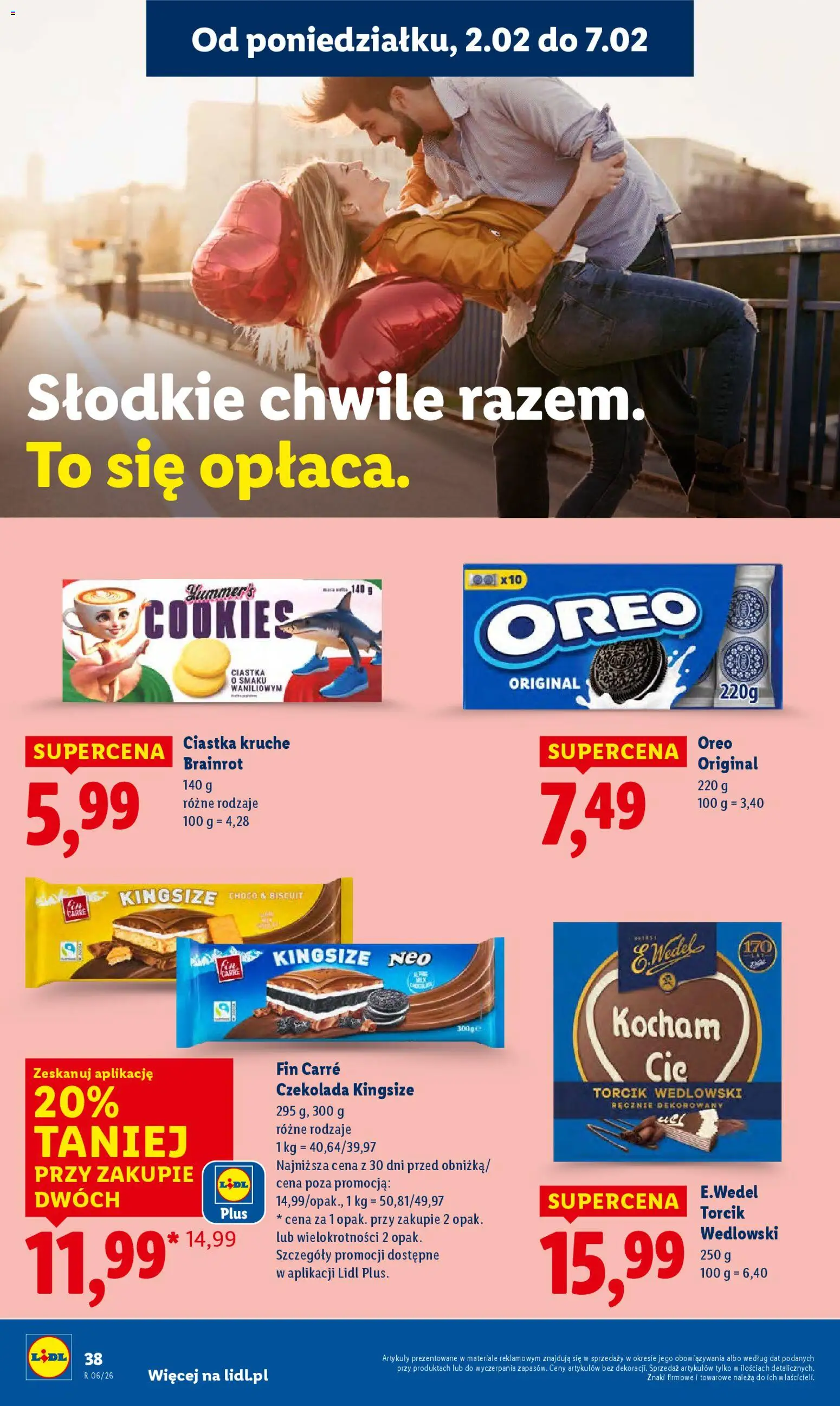 Lidl Gazetka od 02.02.2026 | Strona: 38 | Produkty: Ciastka kruche, Czekolada, Ciastka, Torcik wedlowski