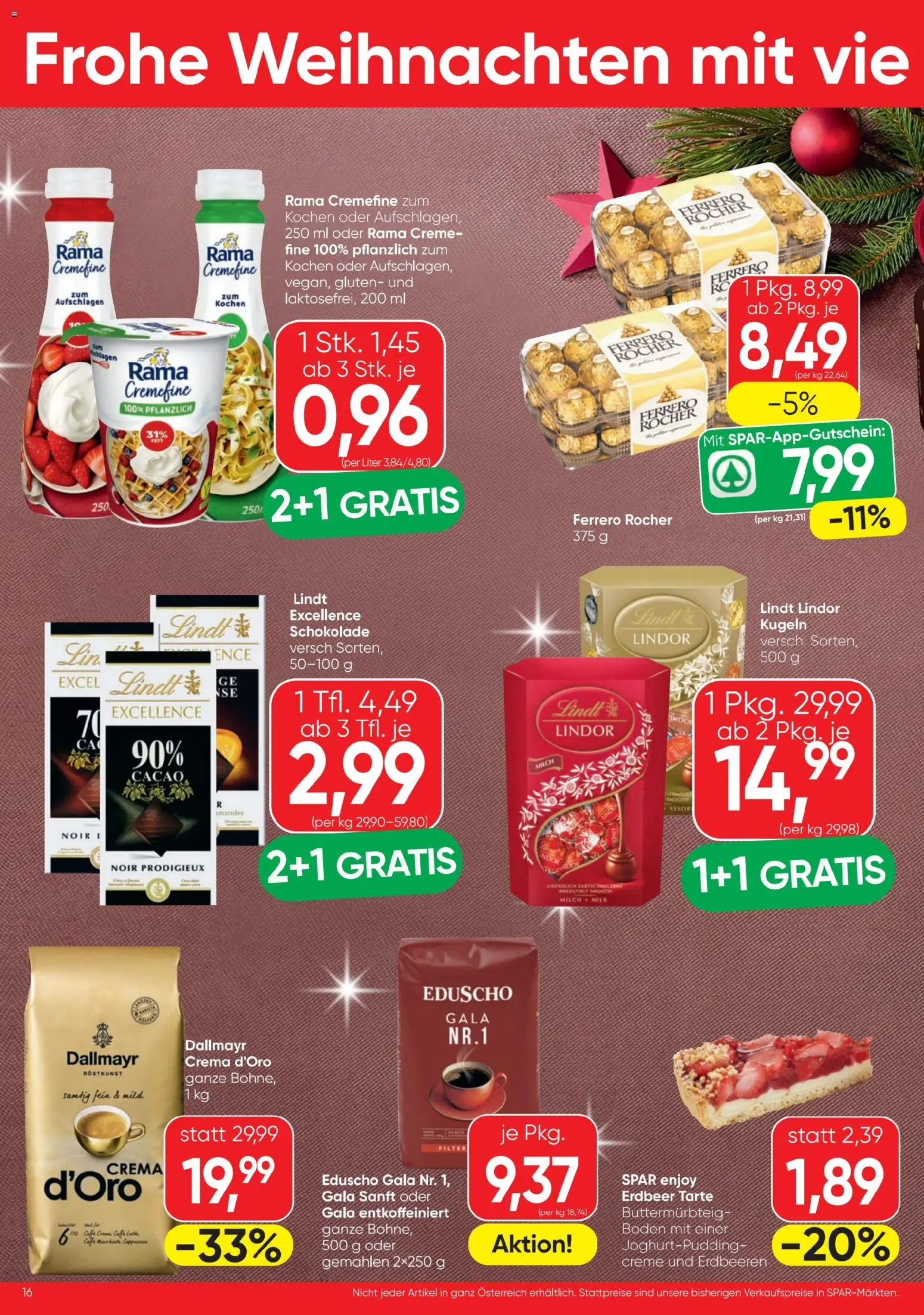 Spar Sparkling Moments gültig ab 23.12.2025 | Seite: 16 | Produkte: Erdbeeren, Milch, Creme, Schokolade