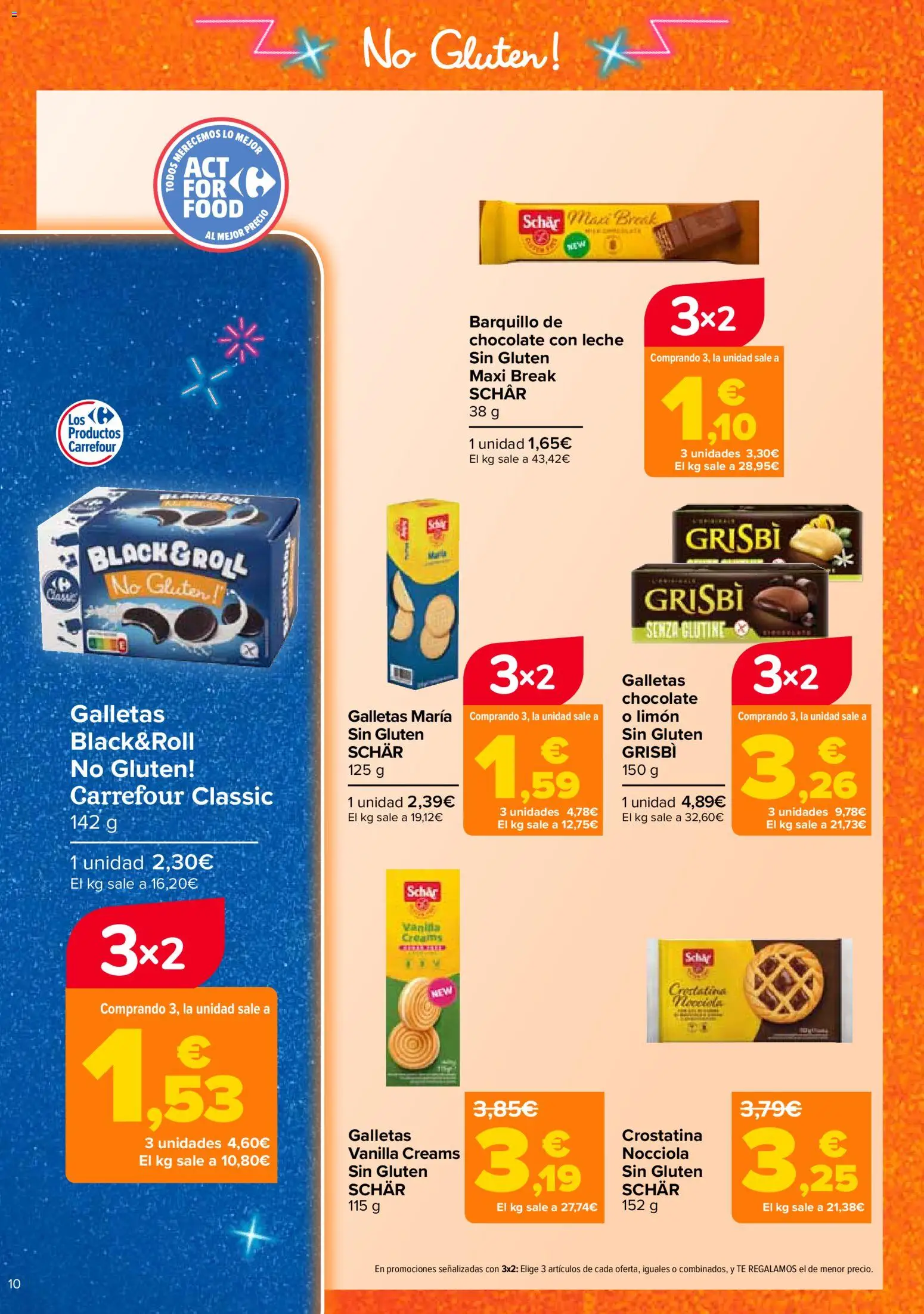 Carrefour Sin Gluten │ válido desde el 07.04.2026 | Página: 10 | Productos: Chocolate, Té, Galletas, Chocolate con leche