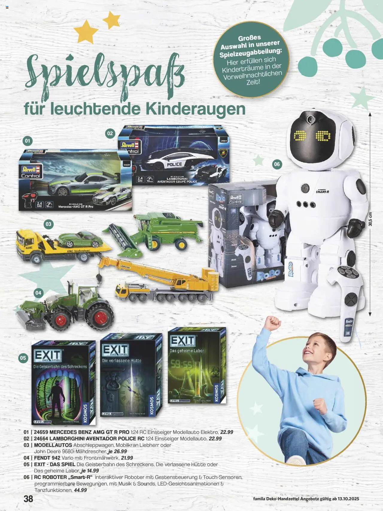 Famila Nordwest Die schönste Zeit des Jahres – gültig ab 13.10.2025 | Seite: 38 | Produkte: Spiel, Liebherr, Roboter