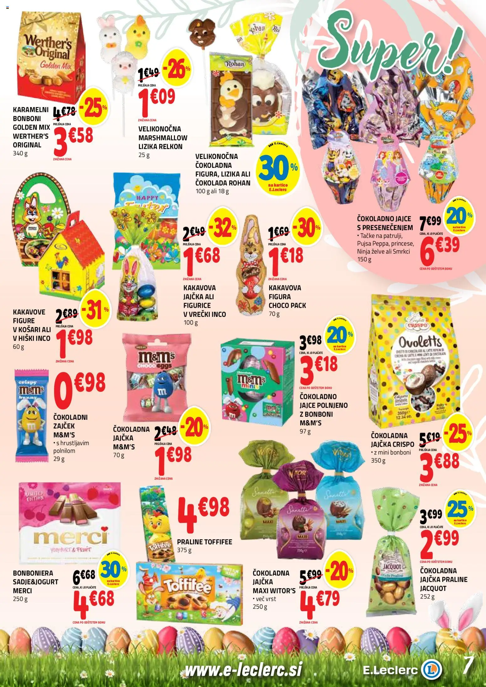 Novi E.leclerc katalog ponudbe – veljaven od 25.03.2026 | Stran: 7 | Izdelki: Bonboni, Bonboniera, Cokolada